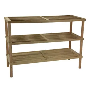 3-Tier Oak Shoe Rack