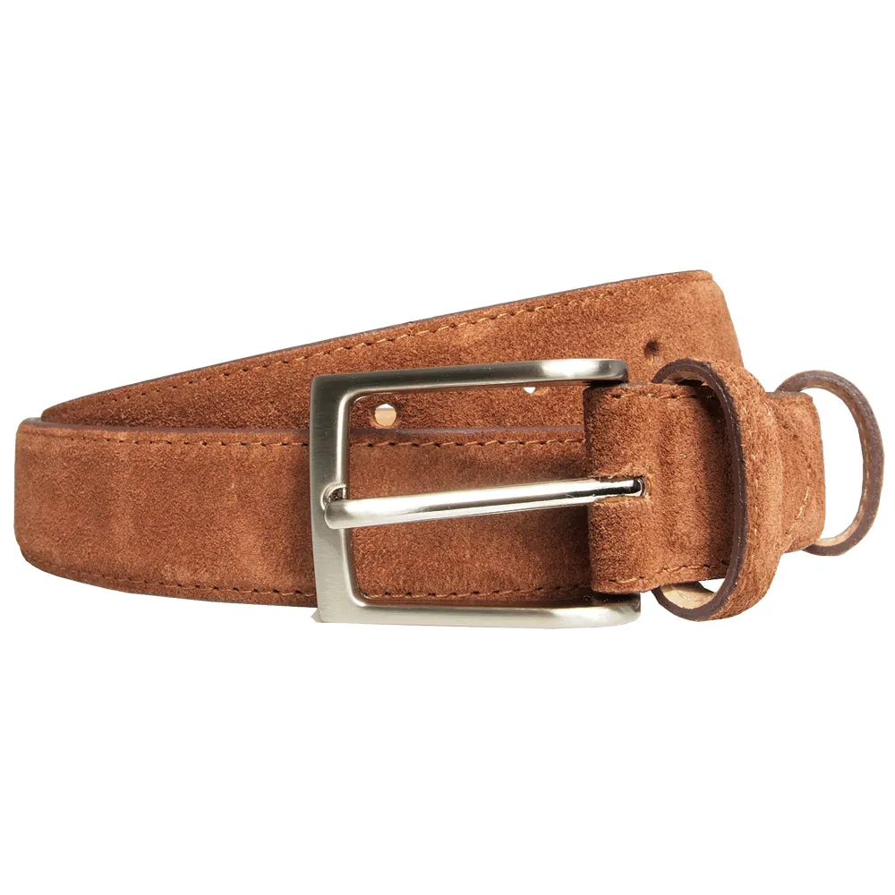 72 Smalldive Sartorial Slim Width Camel Brown Suede Belt