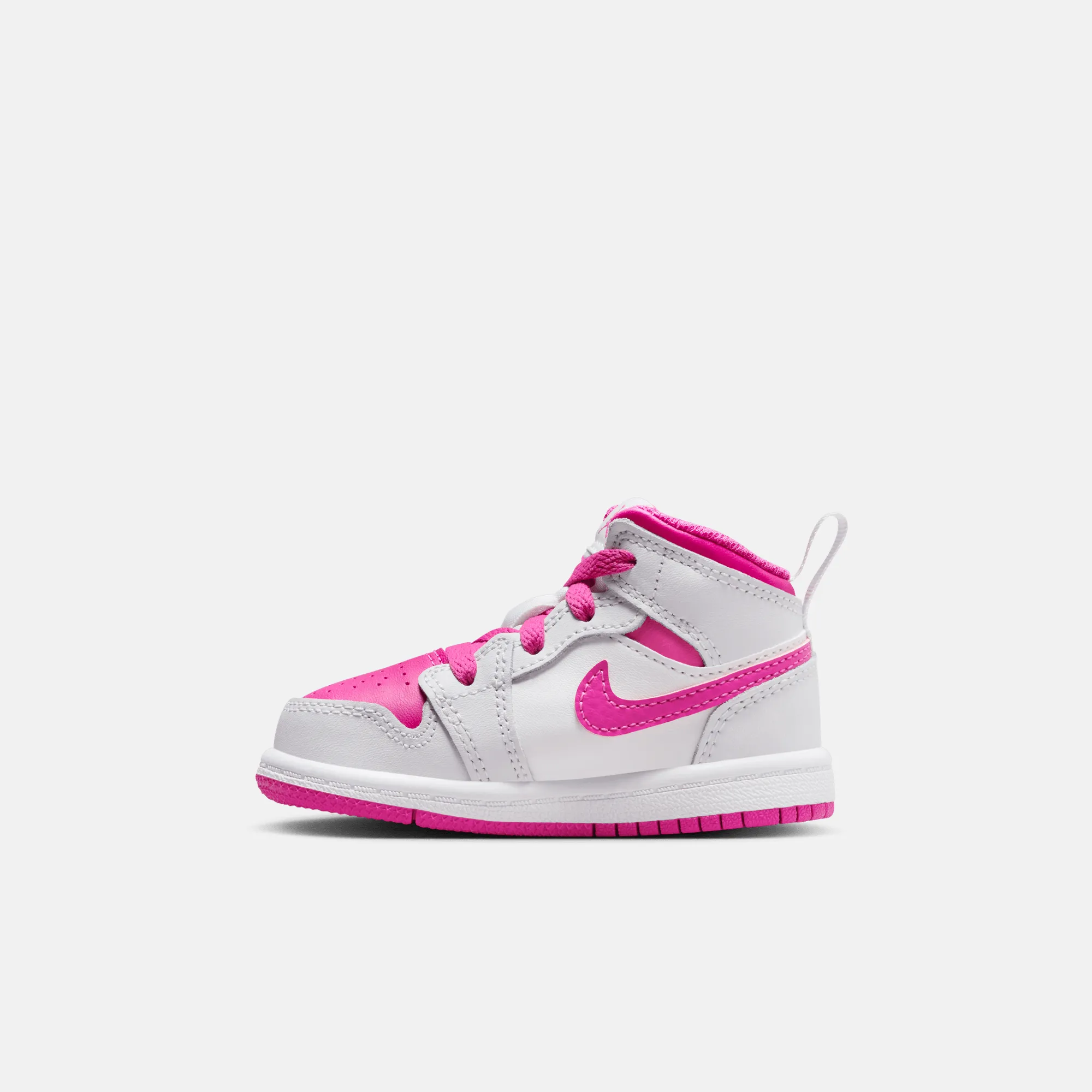 Air Jordan Kids' 1 Mid Iris Whisper Fire Pink (TD)