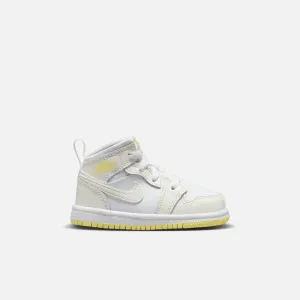 Air Jordan Kids' 1 Mid Sail Laser Orange (TD)