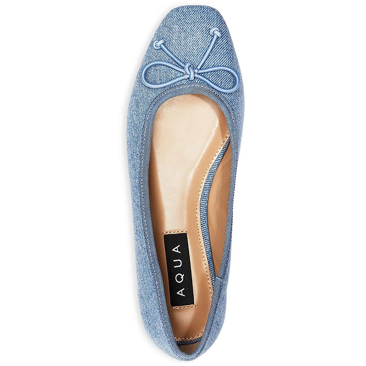 Aqua Womens Glee Denim Flat Ballet Flats