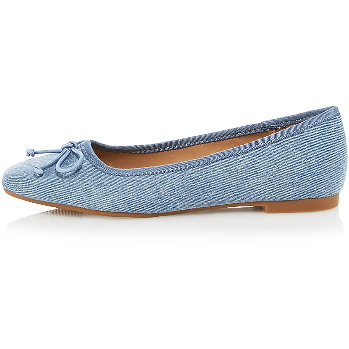 Aqua Womens Glee Denim Flat Ballet Flats