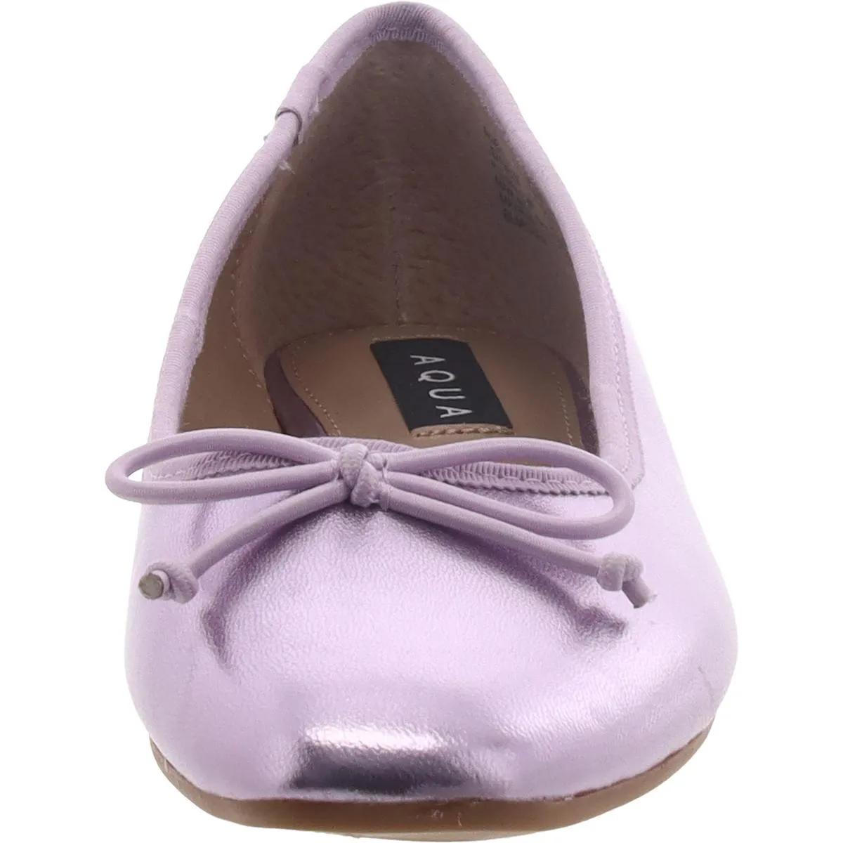 Aqua Womens Glee Leather Ballet Flats