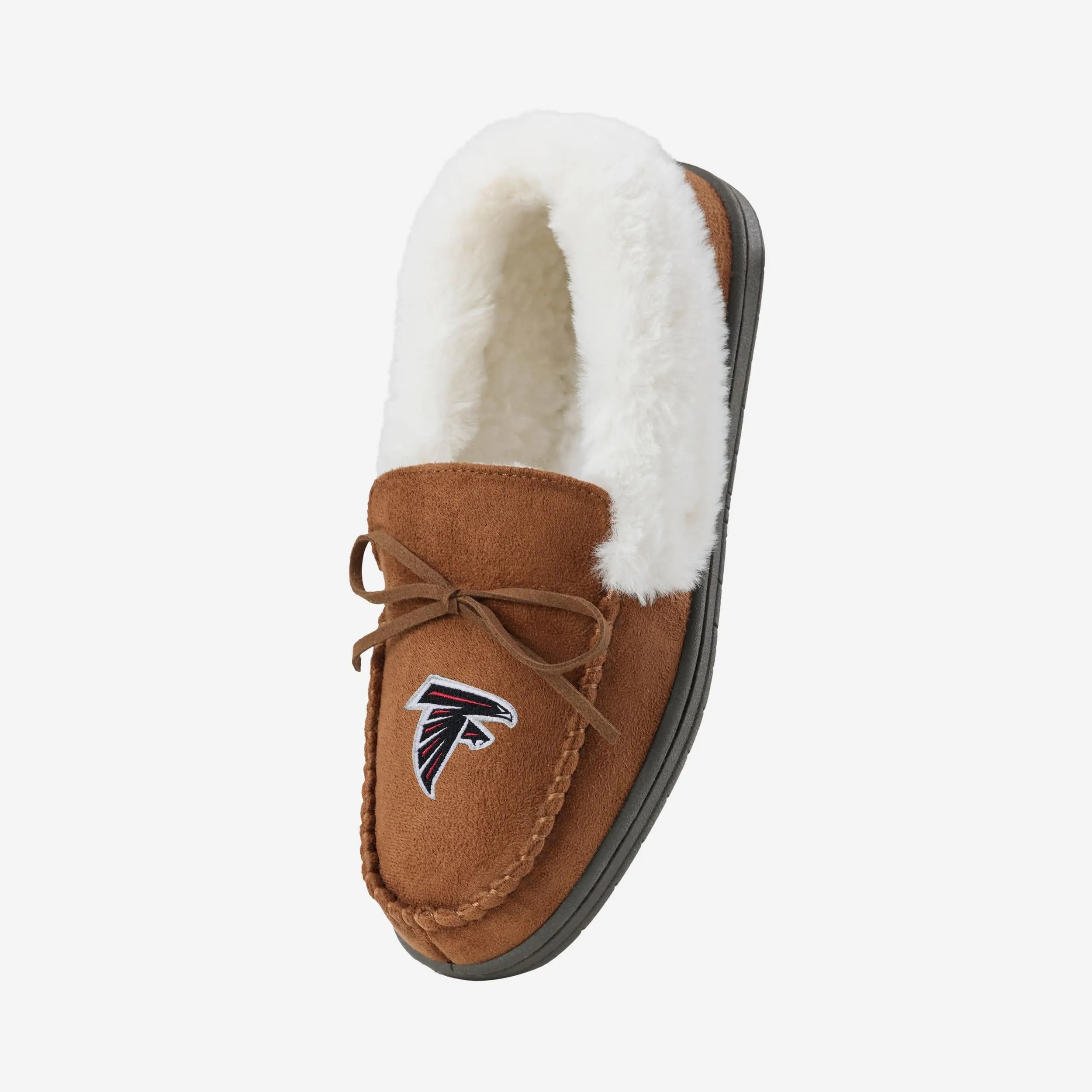 Atlanta Falcons Womens Tan Moccasin Slipper