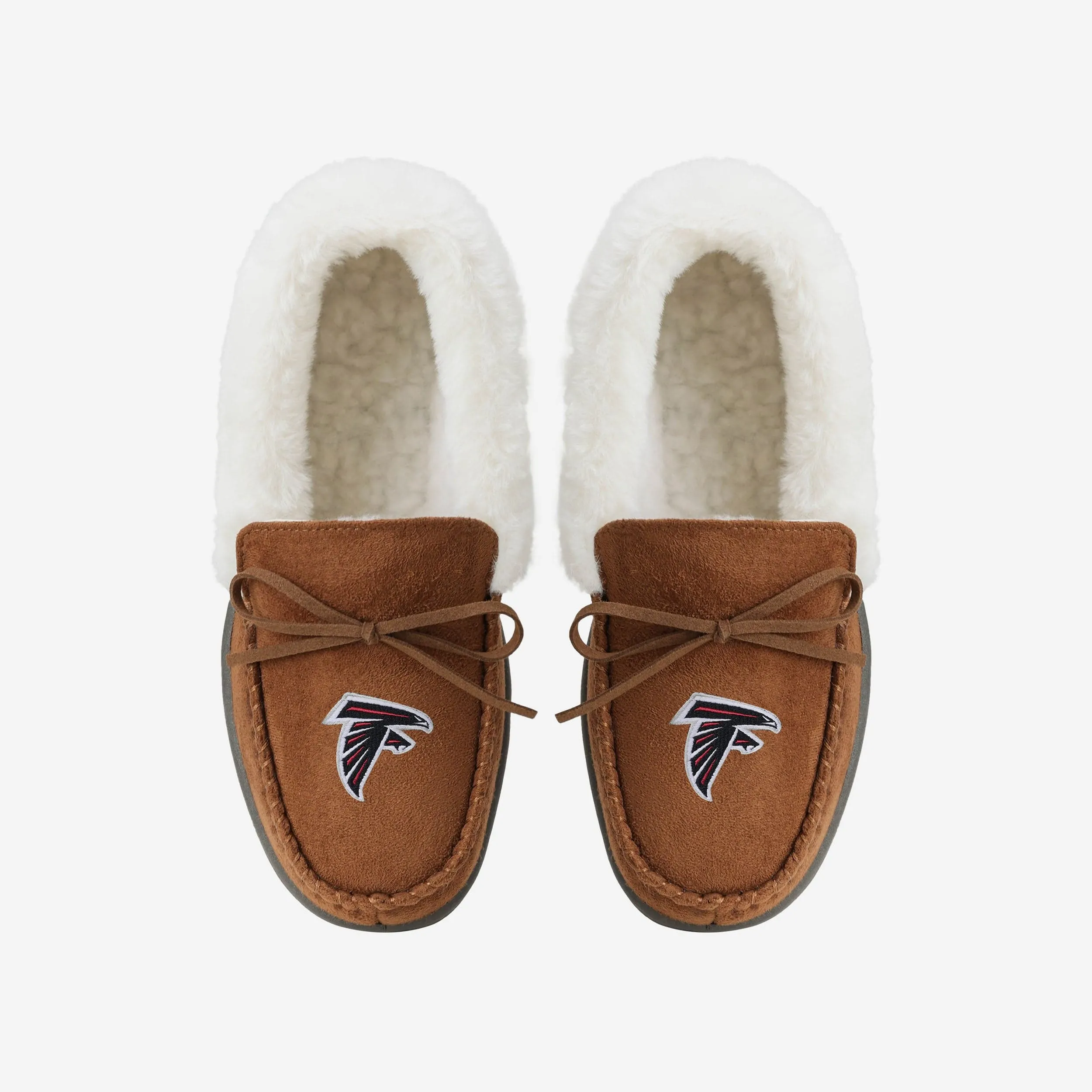 Atlanta Falcons Womens Tan Moccasin Slipper