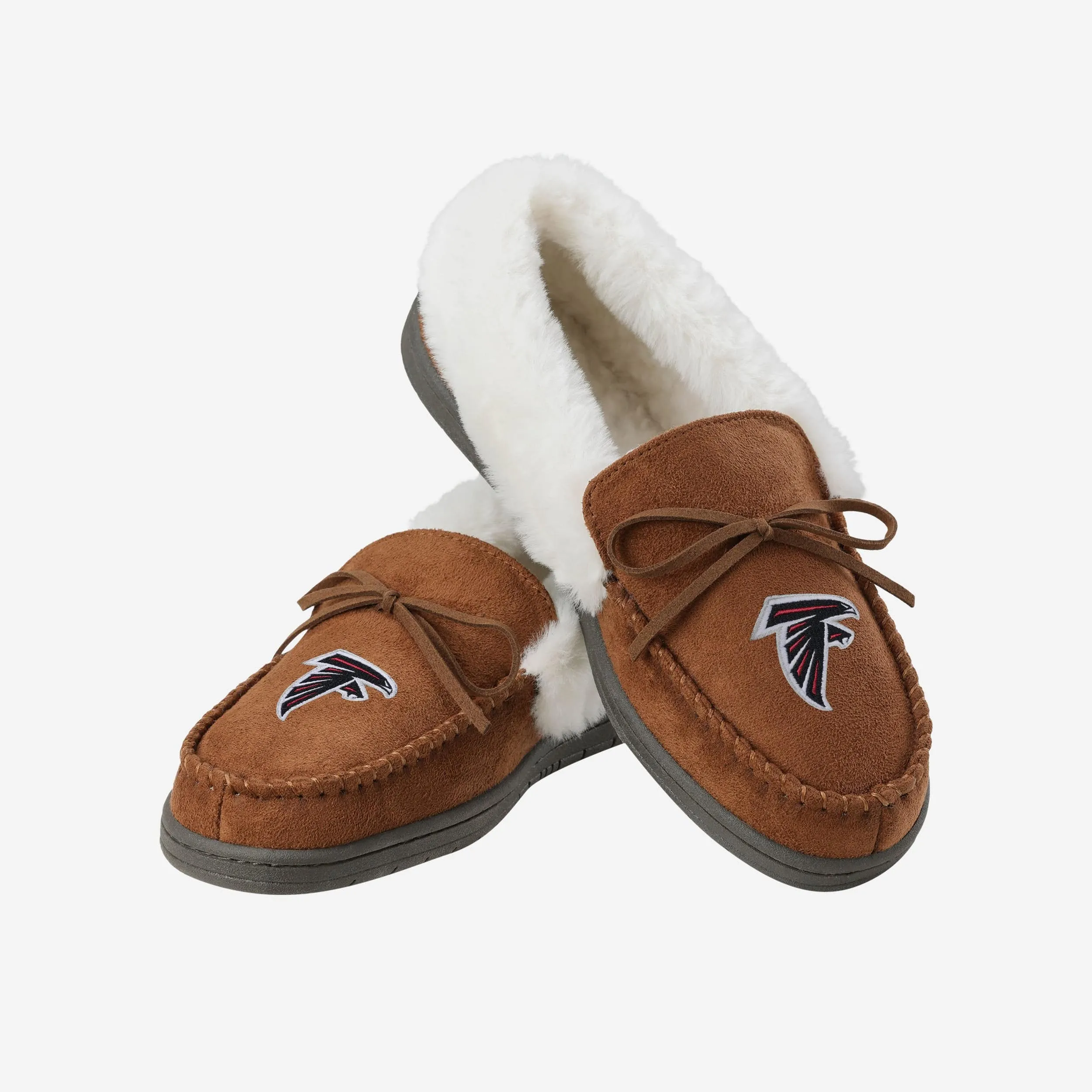 Atlanta Falcons Womens Tan Moccasin Slipper