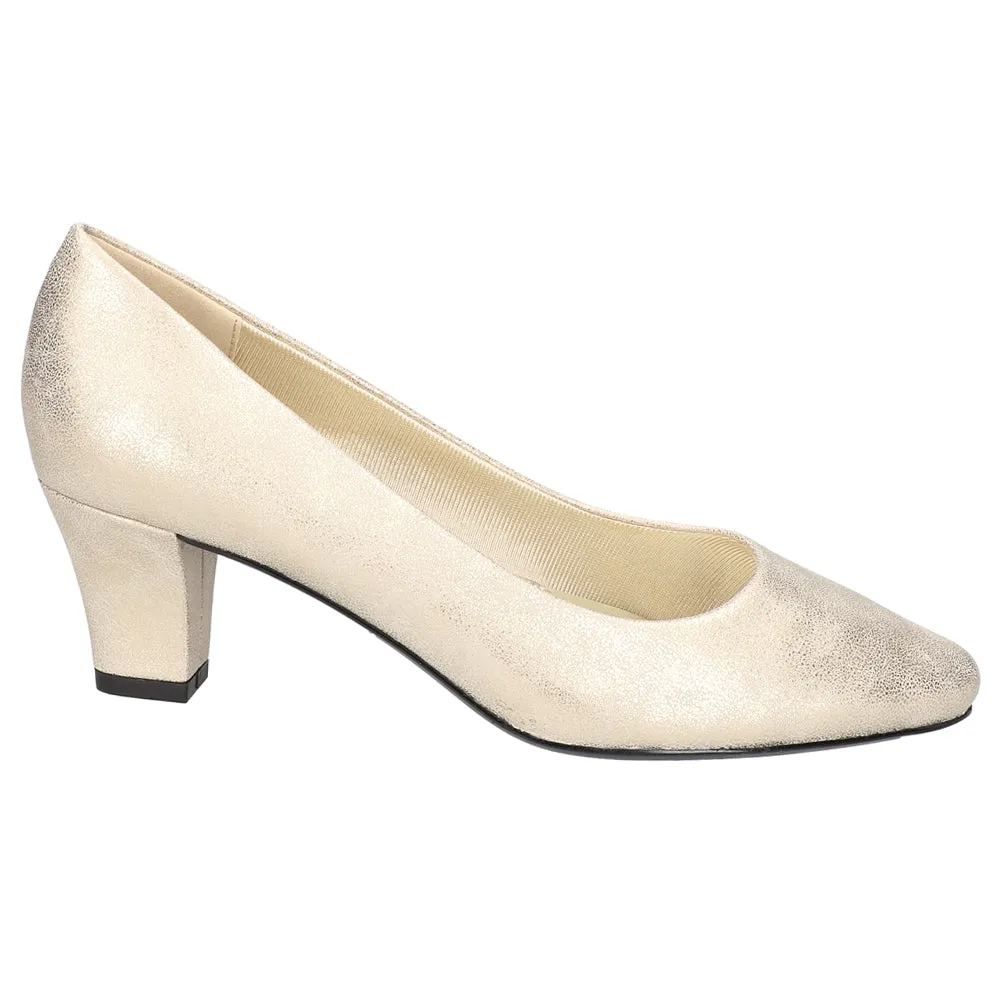 Ballari Metallic Wedding Block Heel Pumps