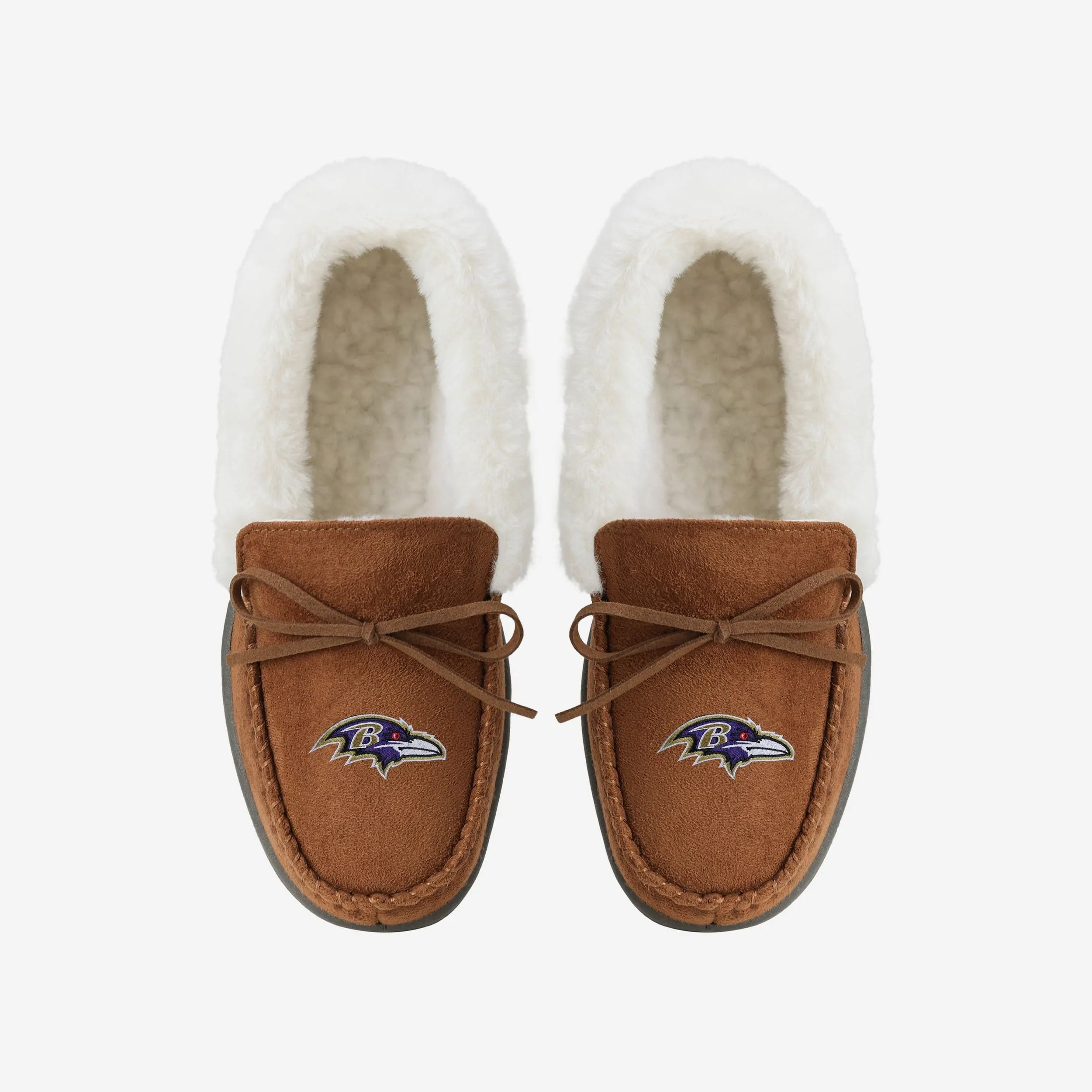 Baltimore Ravens Womens Tan Moccasin Slipper