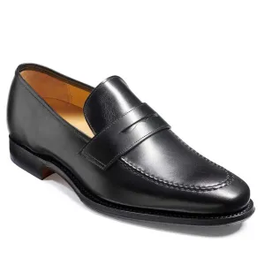 BARKER Gates Shoes - Mens Moccasin Loafer - Black Calf