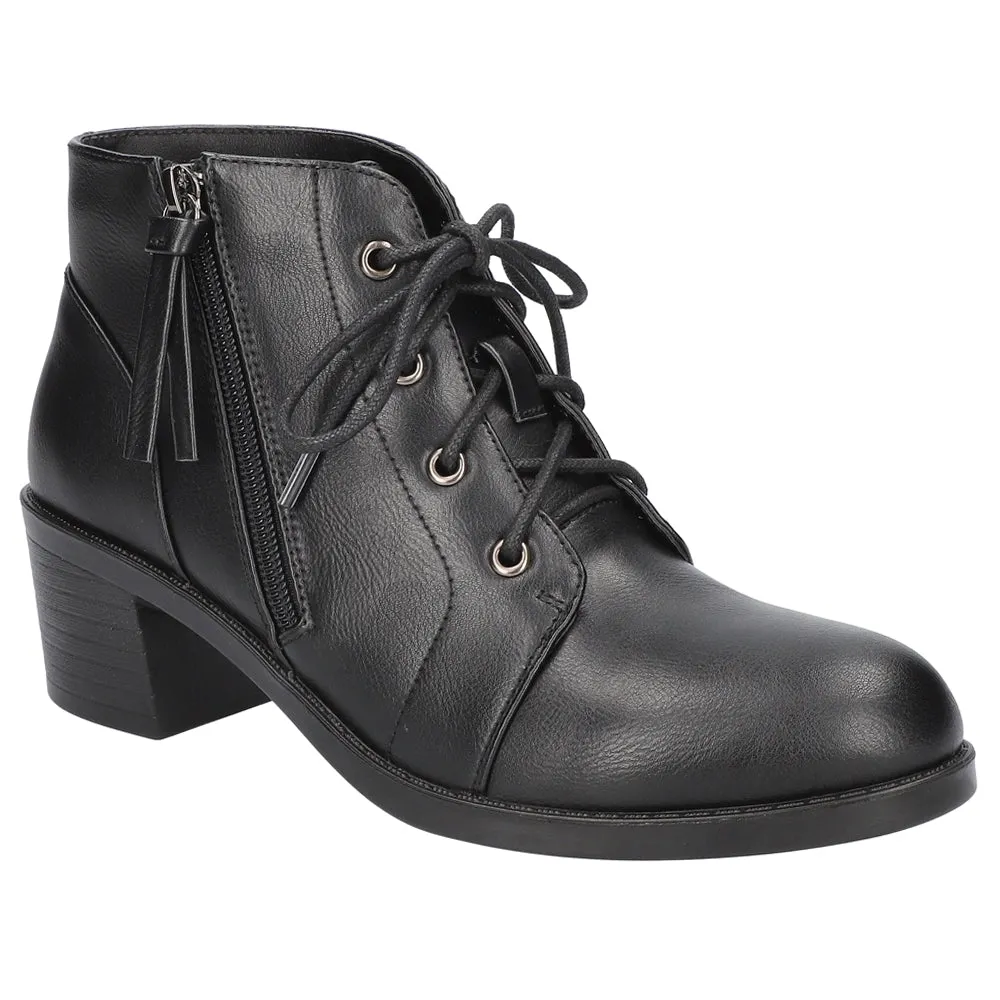 Becker Round Toe Lace Up Zippered Booties