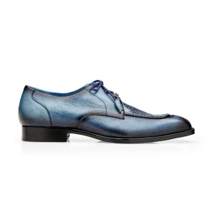 Belvedere Primo in Antique Blue Safari Alligator & Leather Oxfords