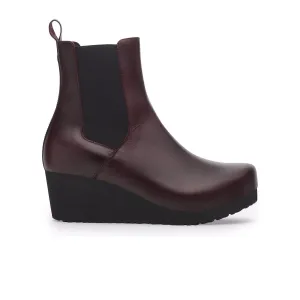 Birkenstock Ebba Narrow Chelsea Wedge Boot (Women) - Zinfandel Leather