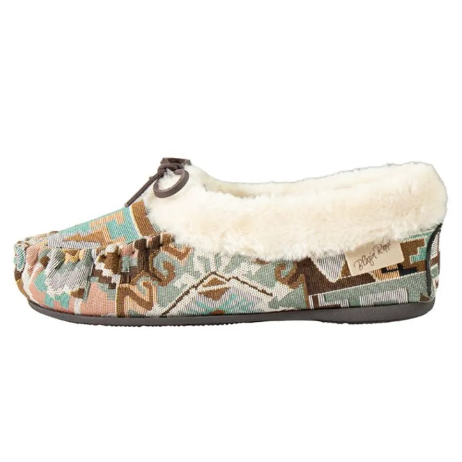 Blazin Roxx Women's Cassie Moccasin Slippers in Southwest Earth