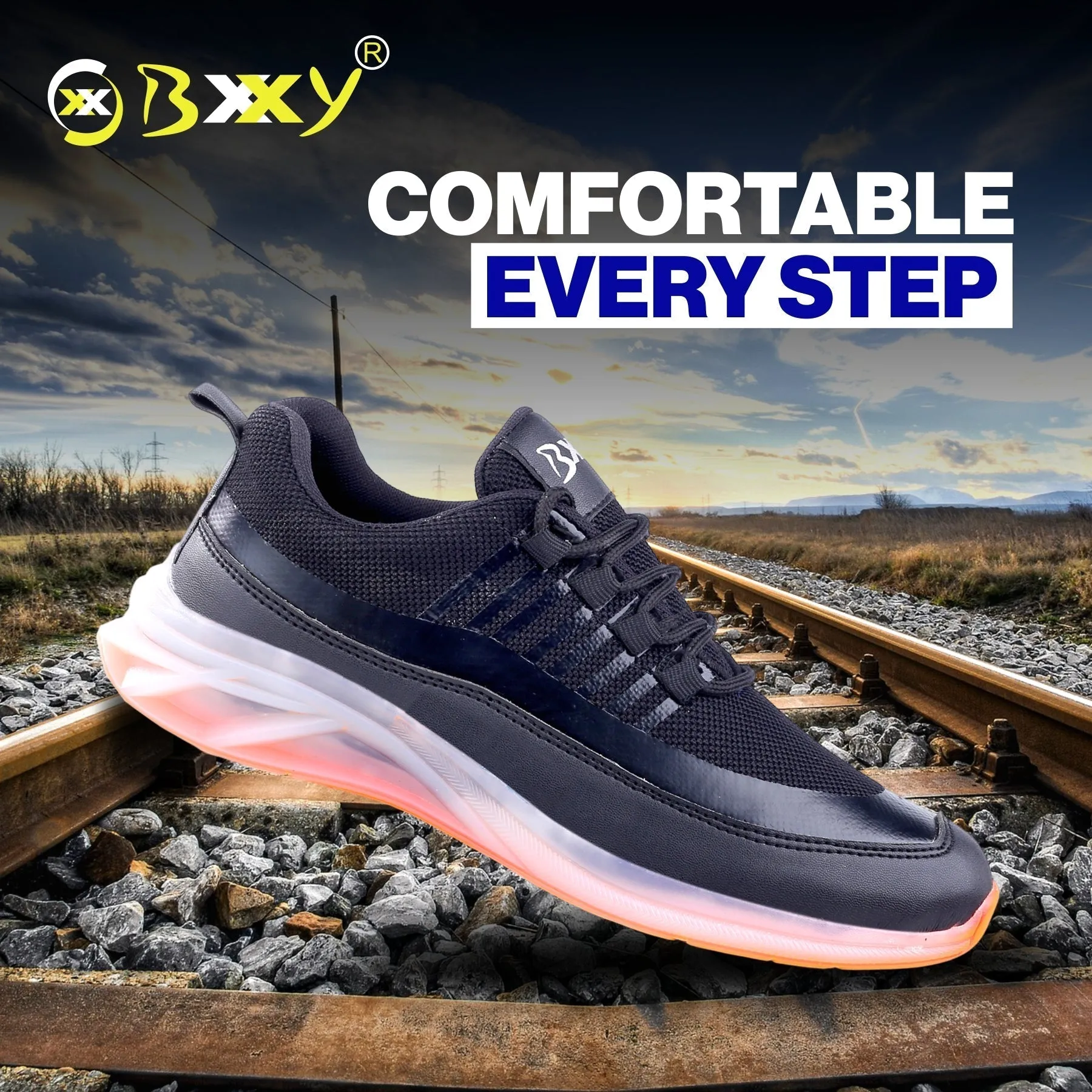 Bxxy's Designer Sports Shoes On Transparent Sole