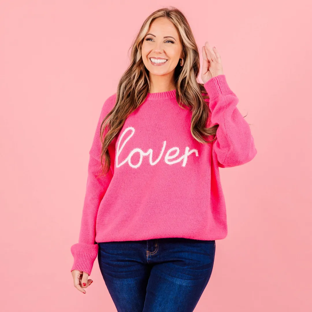 Can I Go Where You Go Sweater, Hot Pink