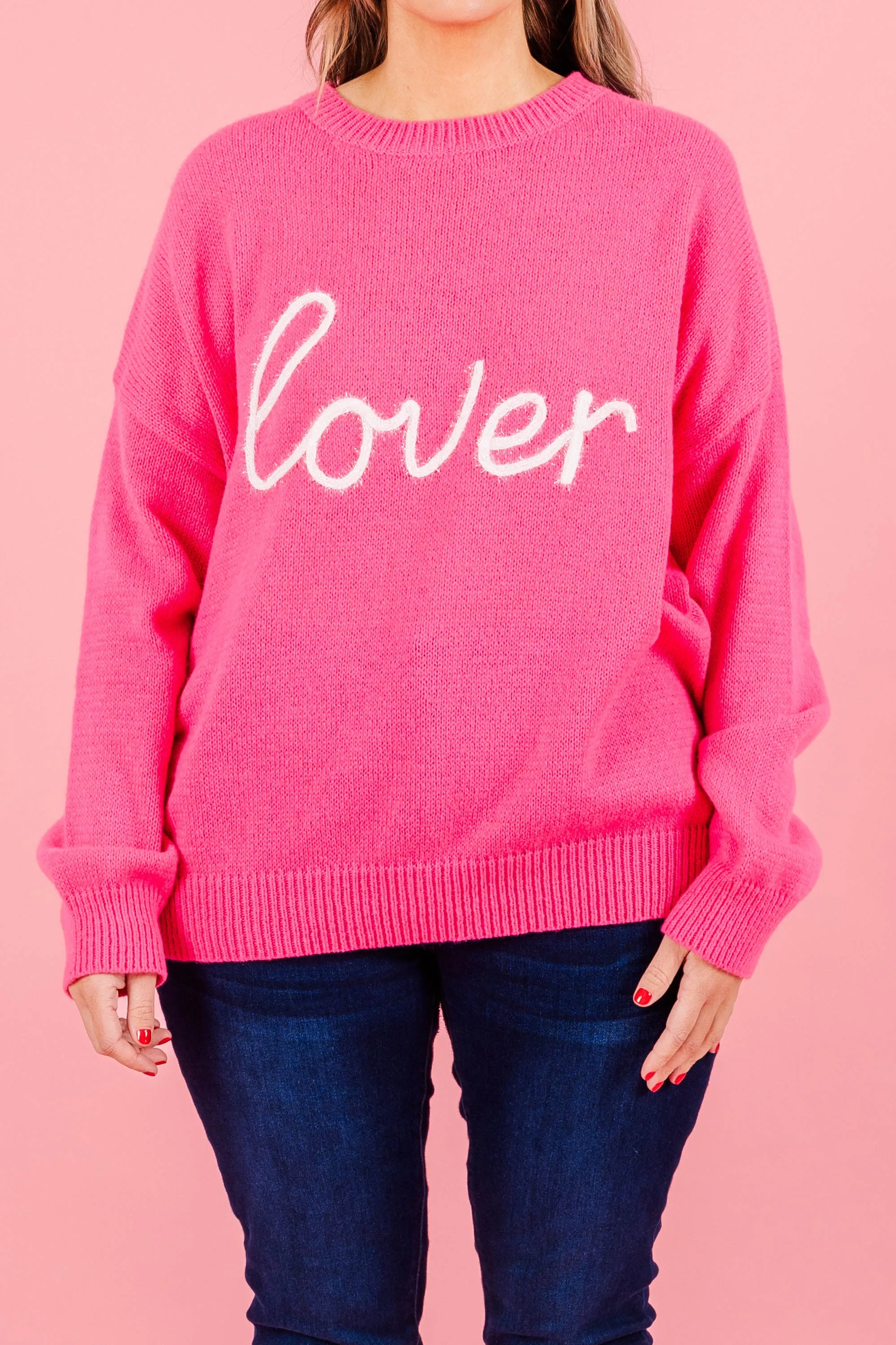 Can I Go Where You Go Sweater, Hot Pink