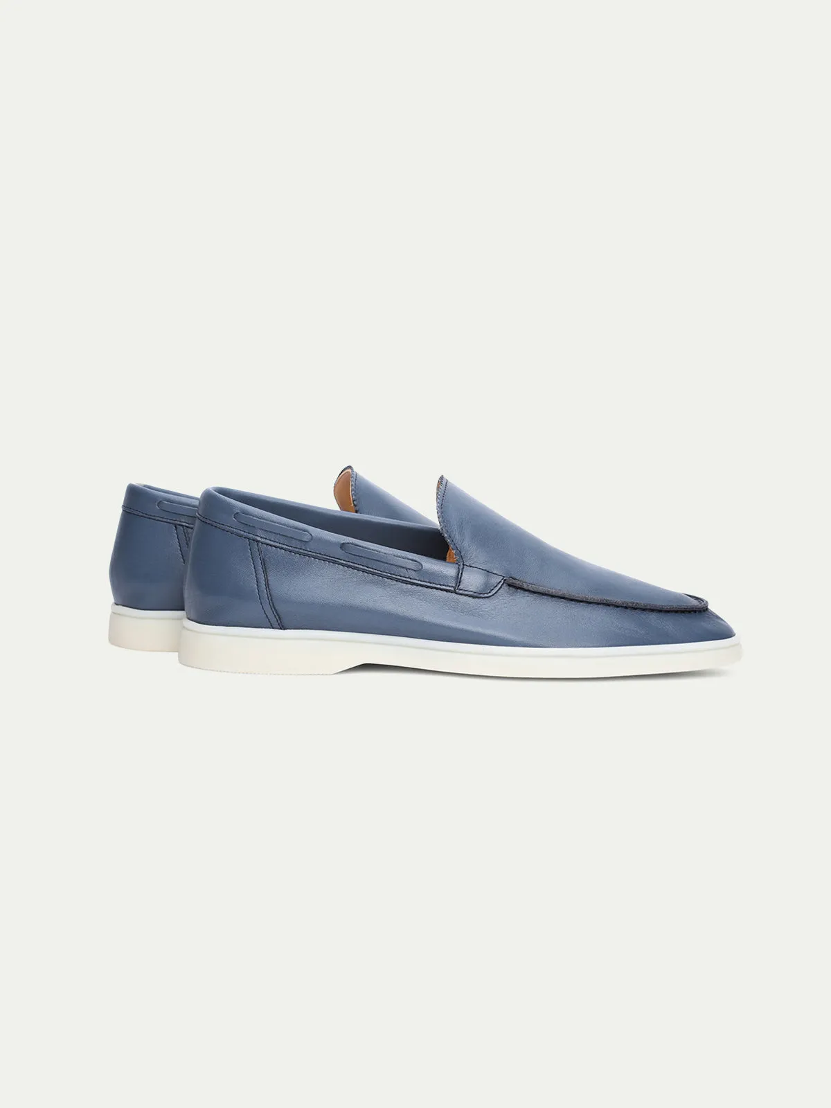 Capri Blue Leather Yacht Loafers