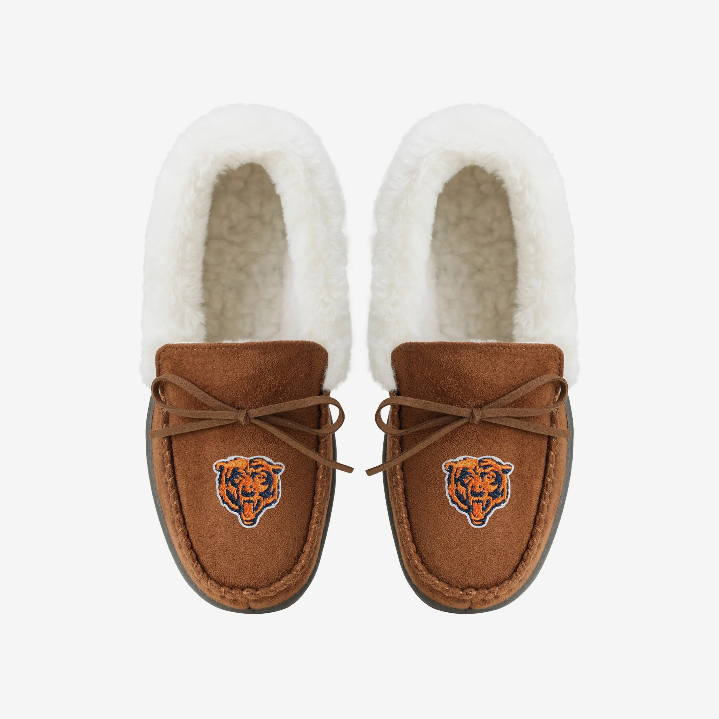 Chicago Bears Womens Tan Moccasin Slipper