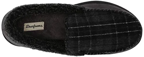 Dearfoams Men's Eli Microsuede Moccasin Slipper, Pavement, Small