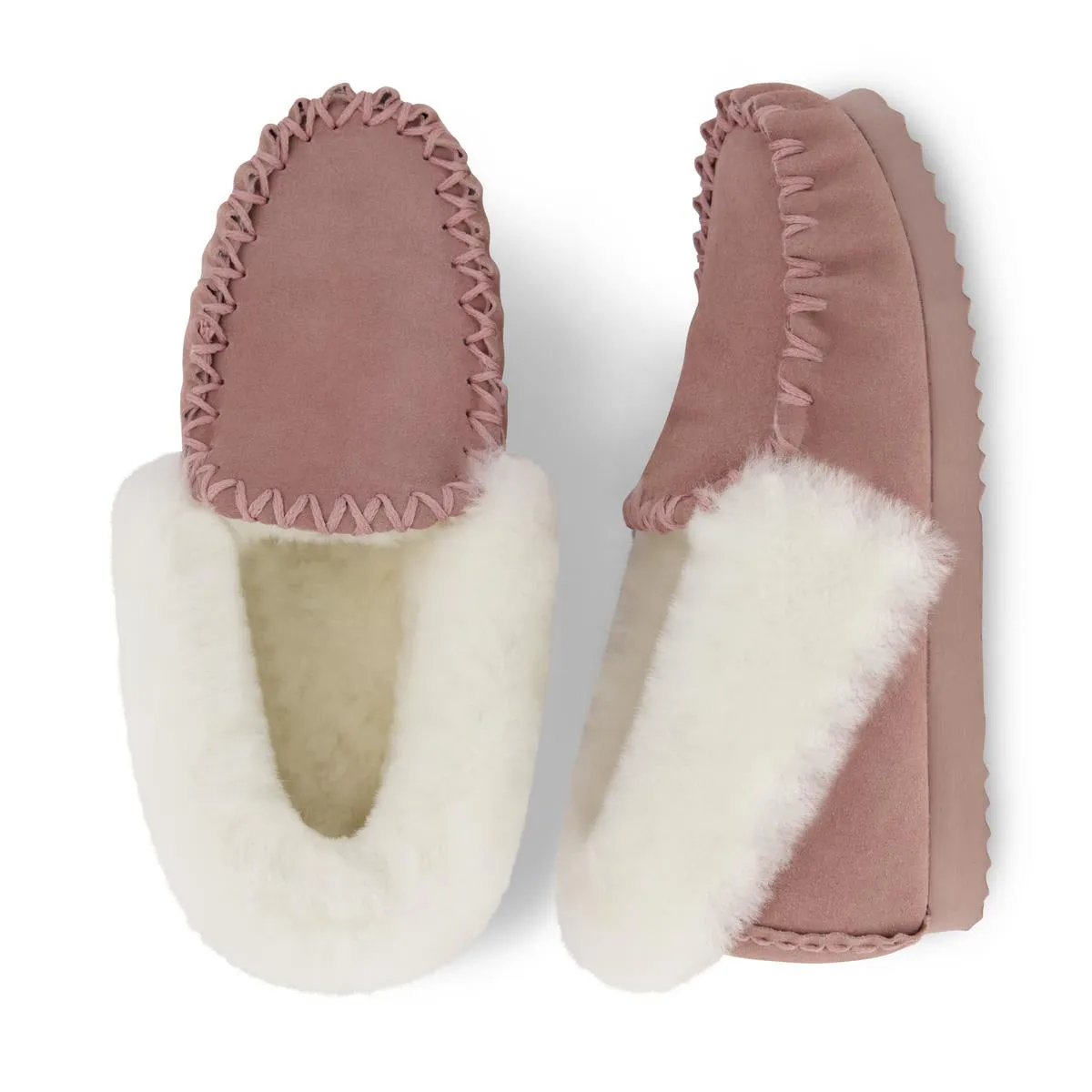 EMU Ridge Molly Suede Shearling Wool Lined Womens Moccasin Slippers