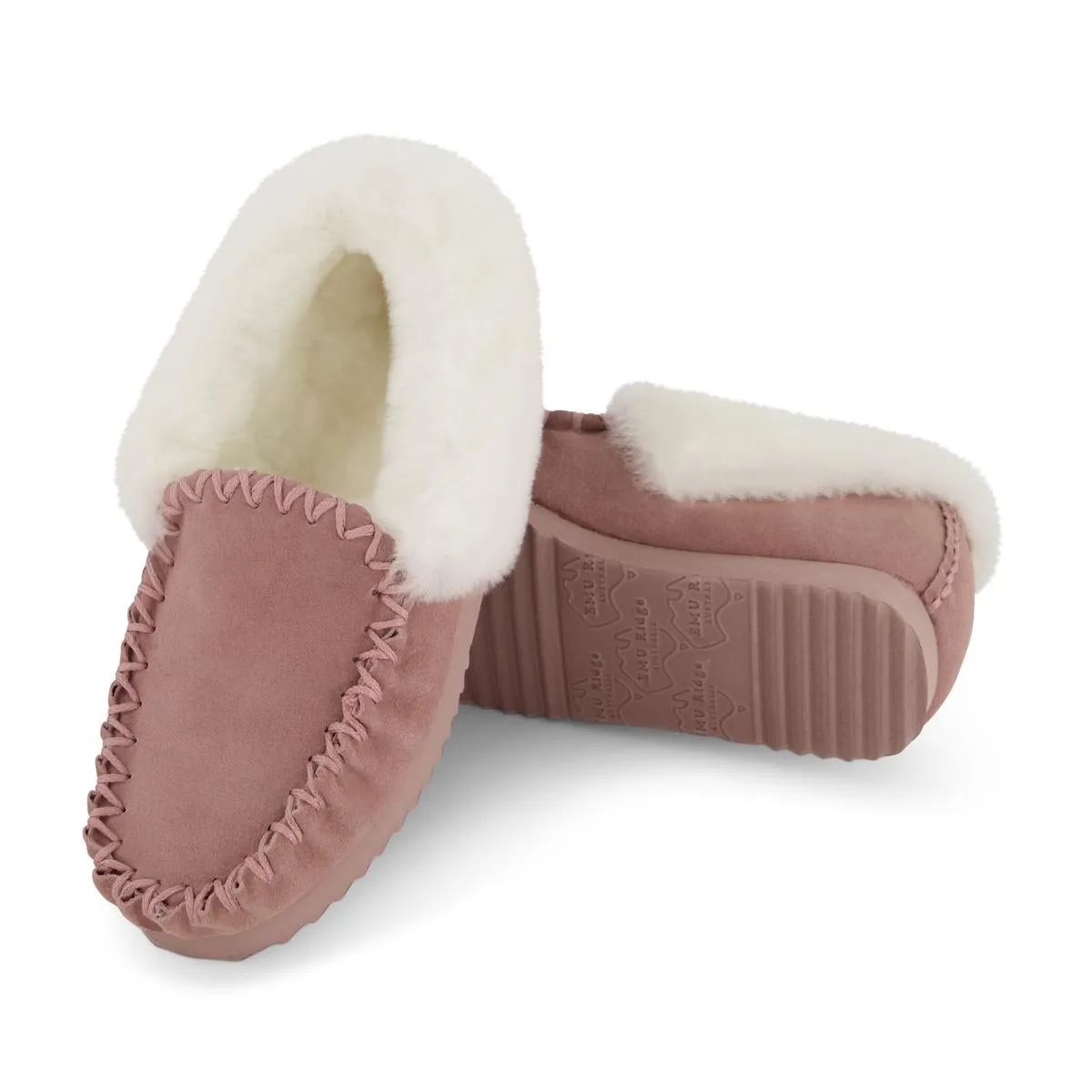 EMU Ridge Molly Suede Shearling Wool Lined Womens Moccasin Slippers