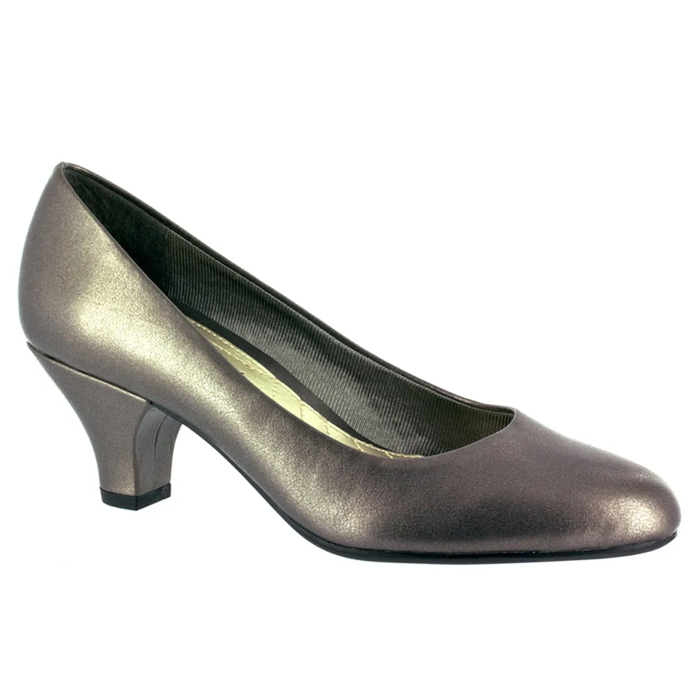 Fabulous Metallic Round Toe Pumps