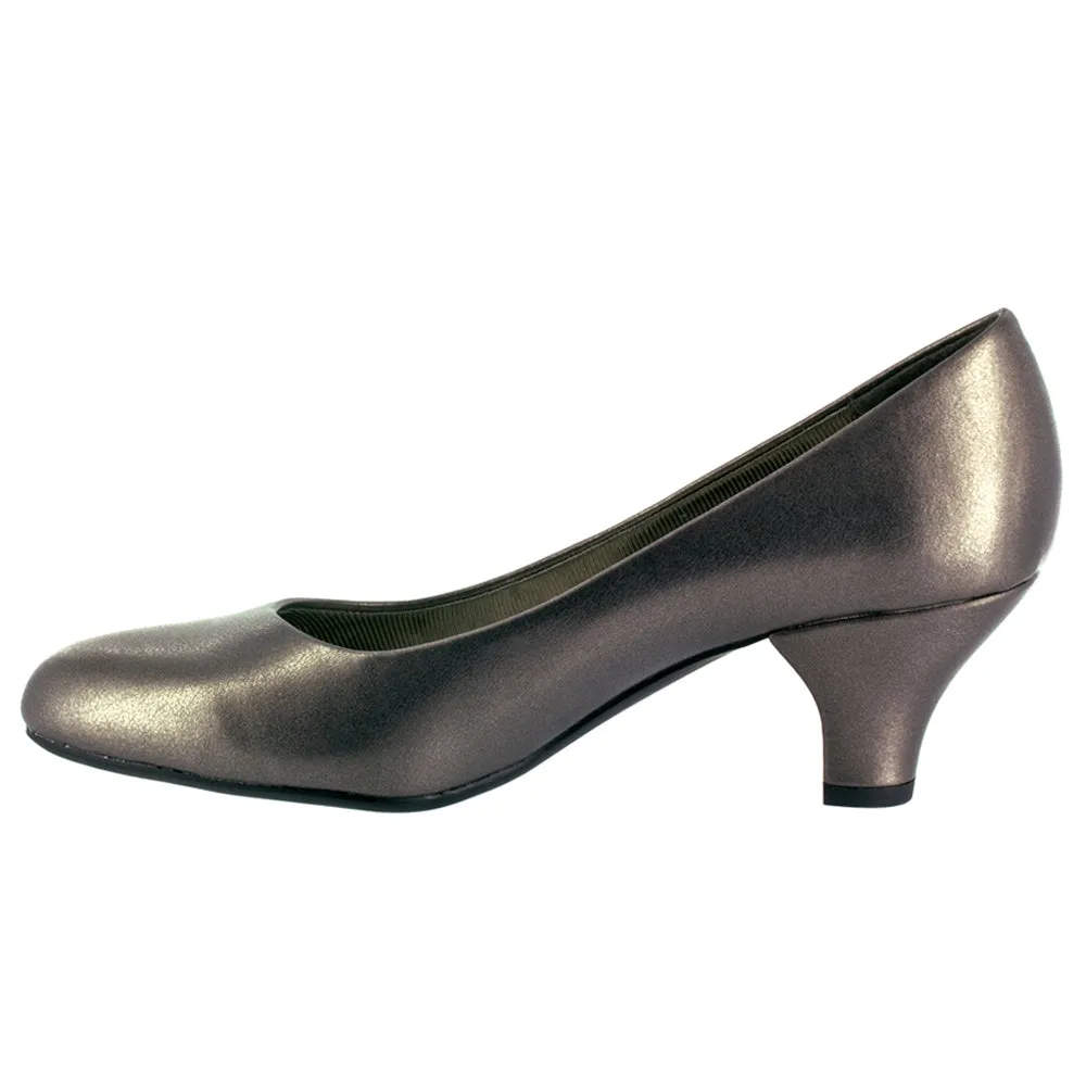 Fabulous Metallic Round Toe Pumps