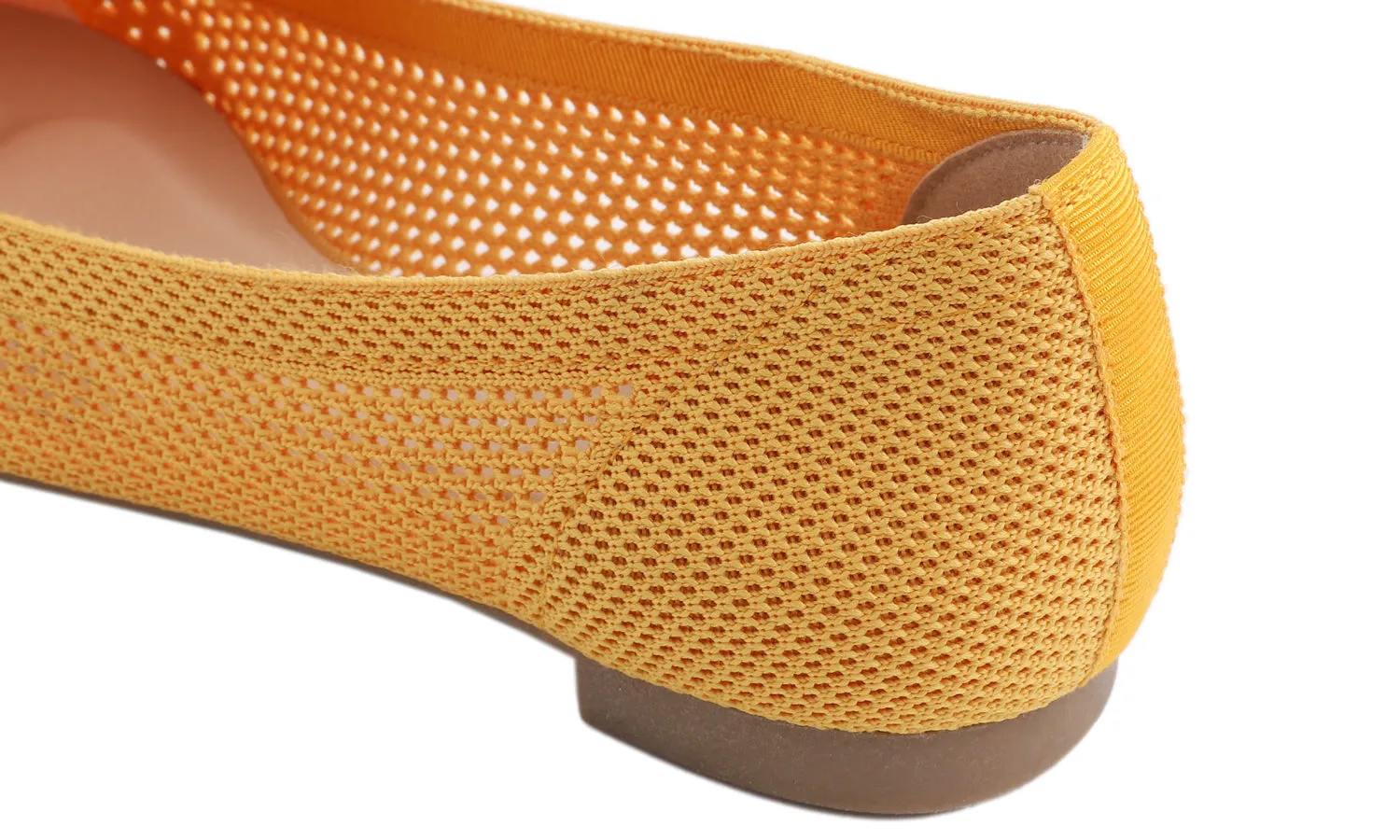 Feversole Women's Woven Fashion Breathable Knit Flat Shoes Pointed Loafer Yellow