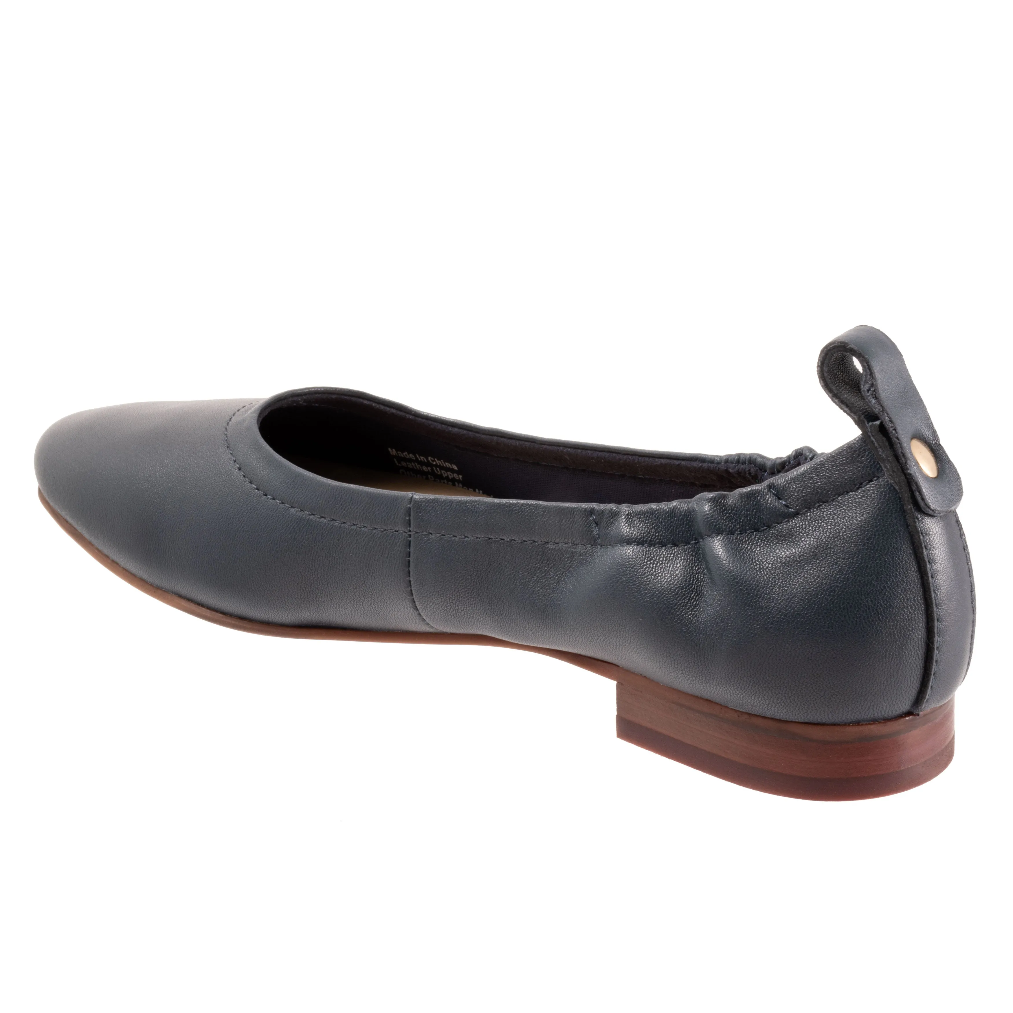 Gia Navy Low Heeled Slip-on Shoes