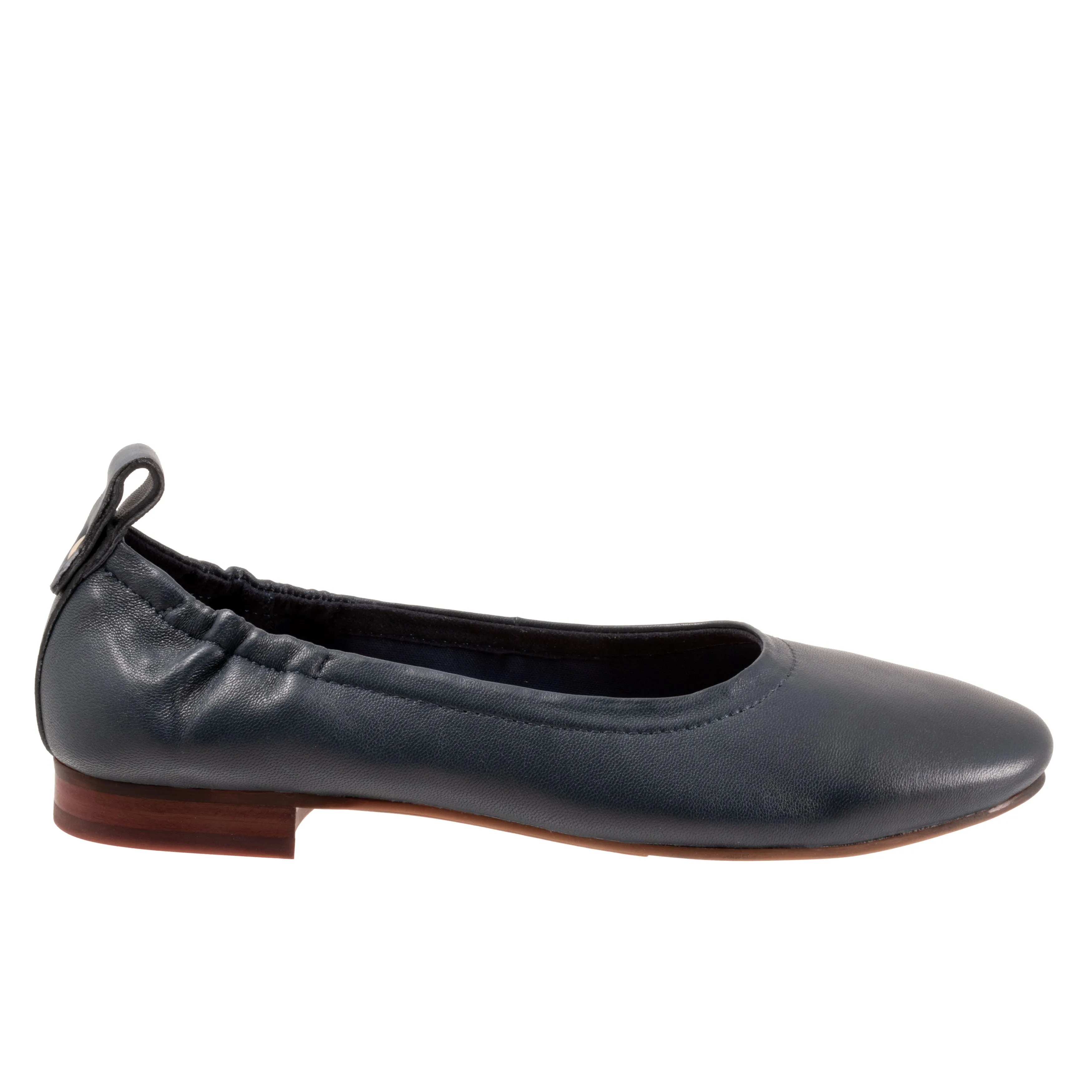 Gia Navy Low Heeled Slip-on Shoes