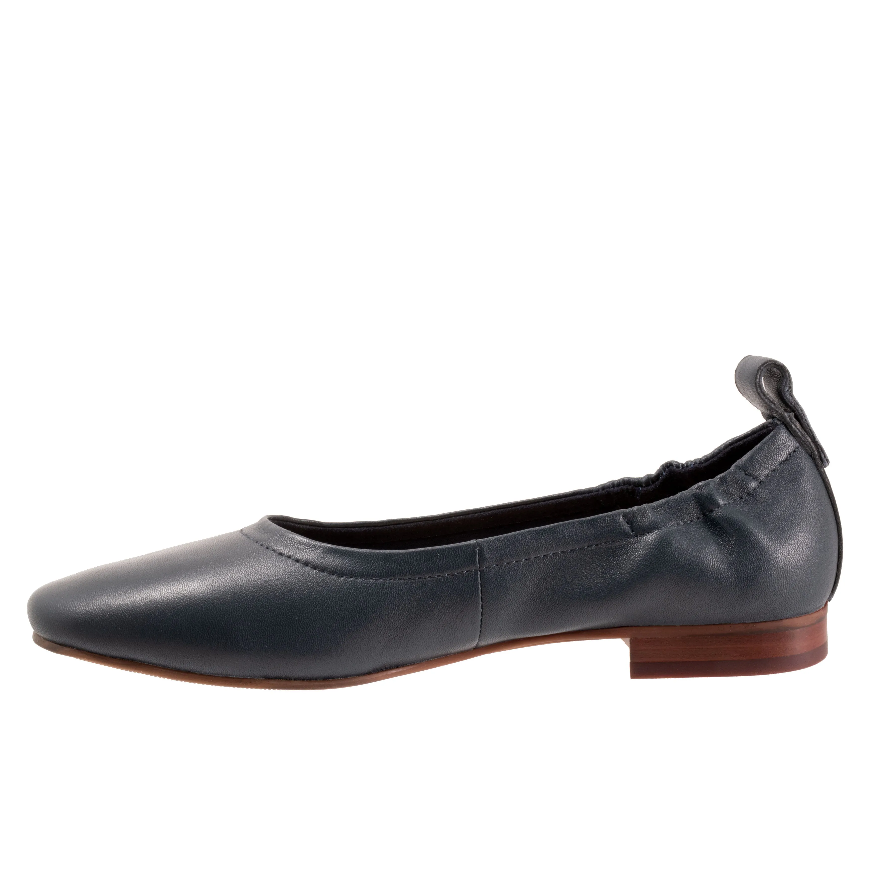 Gia Navy Low Heeled Slip-on Shoes