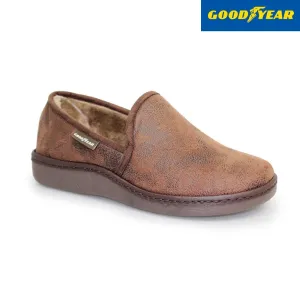 Goodyear Manor KMG021 Mens Brown Textile Slip On Slippers