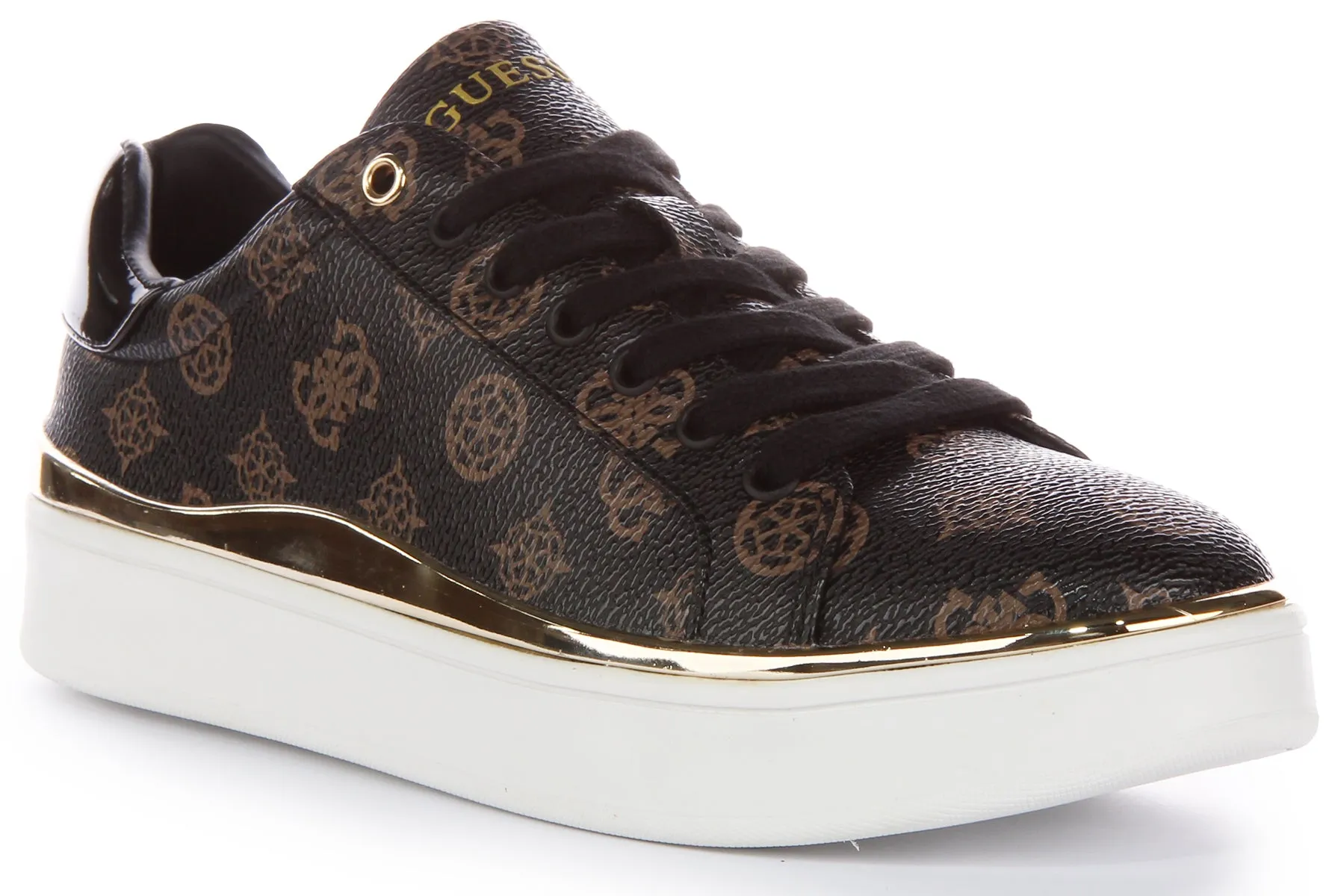 Guess Bonny 4G Peony Trainers In Chocobrown For Women