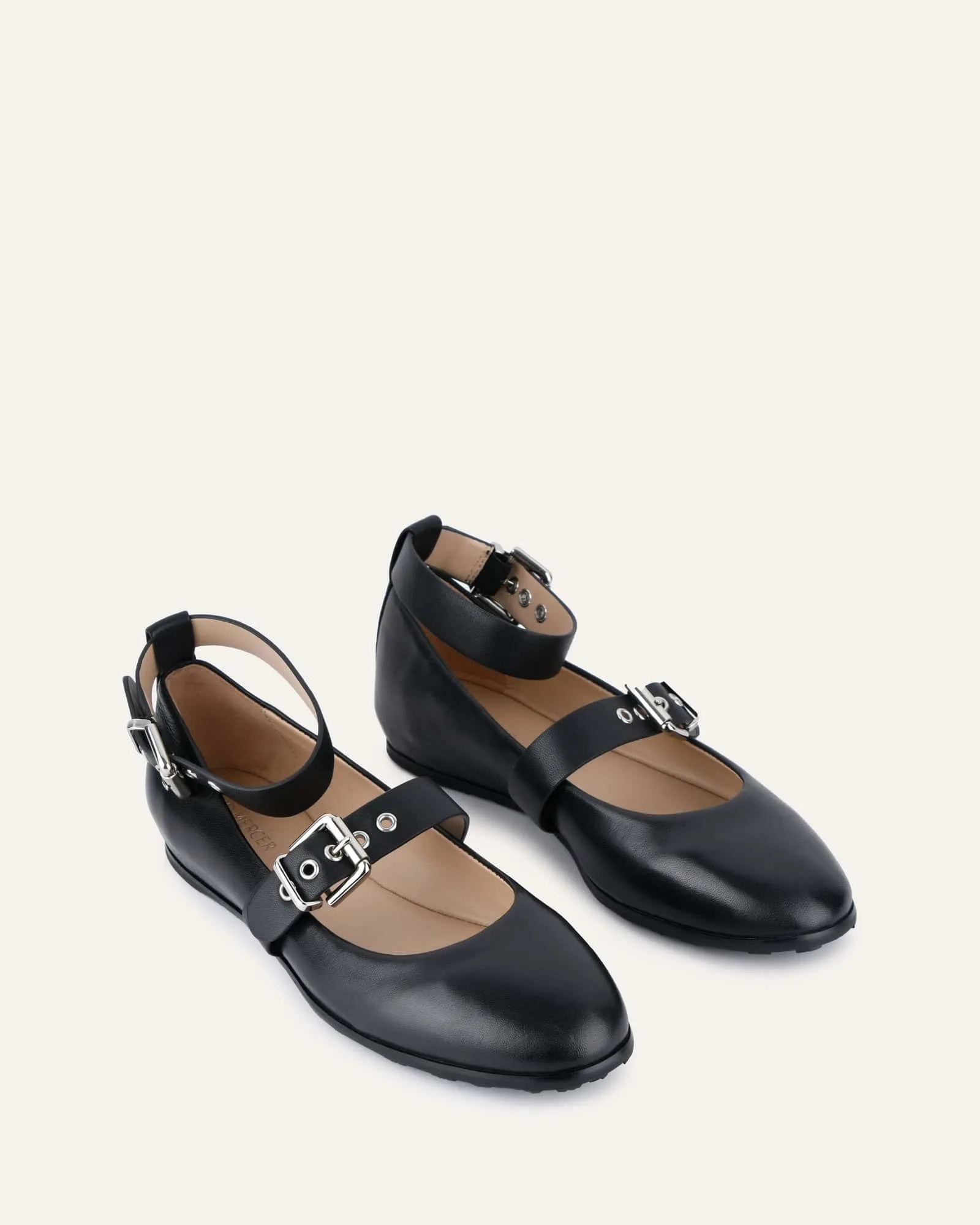 HERA CASUAL FLATS BLACK LEATHER