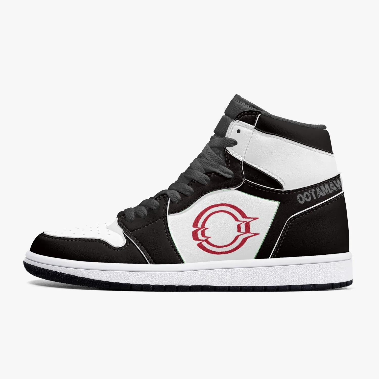 High-Top Leather Sneakers White & Black