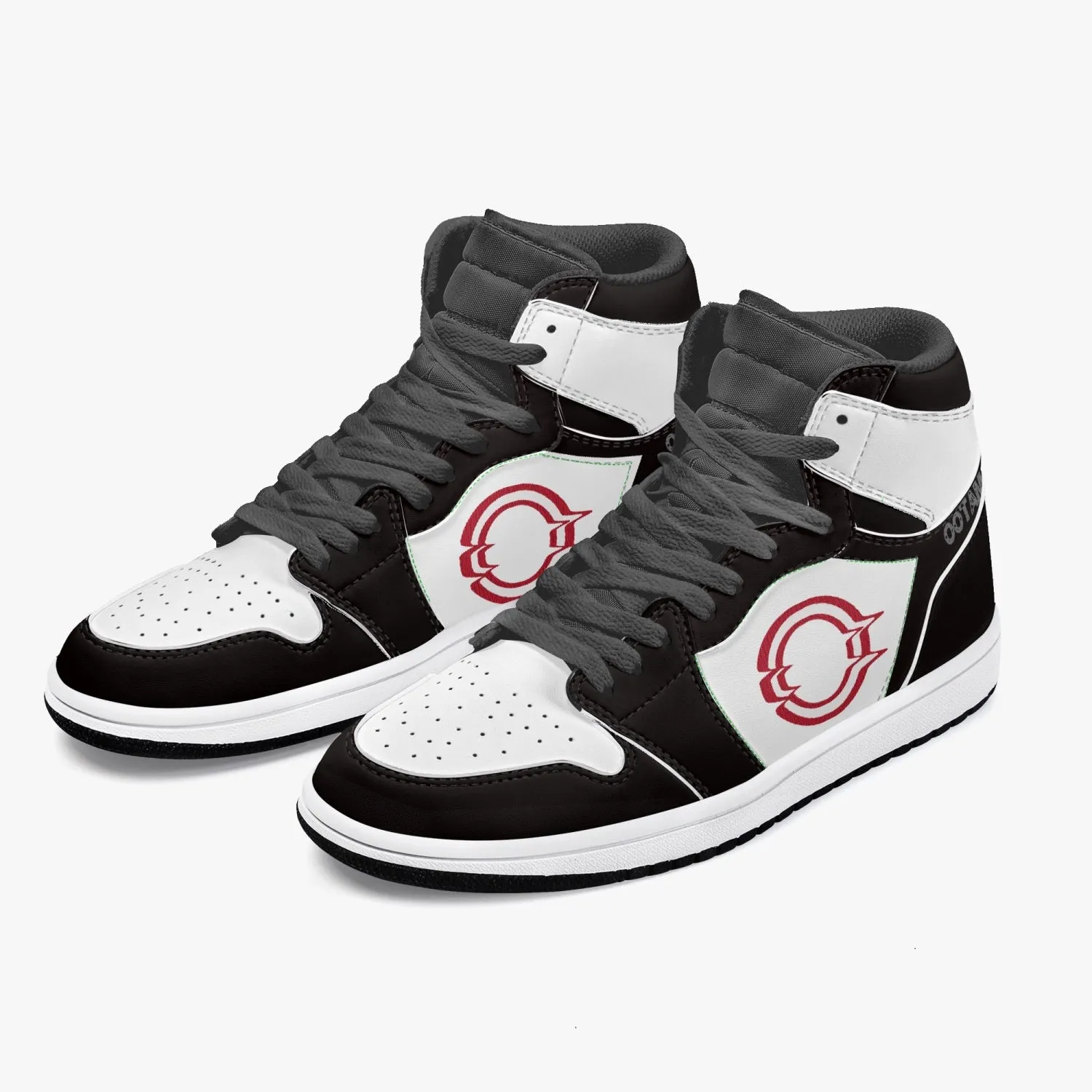 High-Top Leather Sneakers White & Black