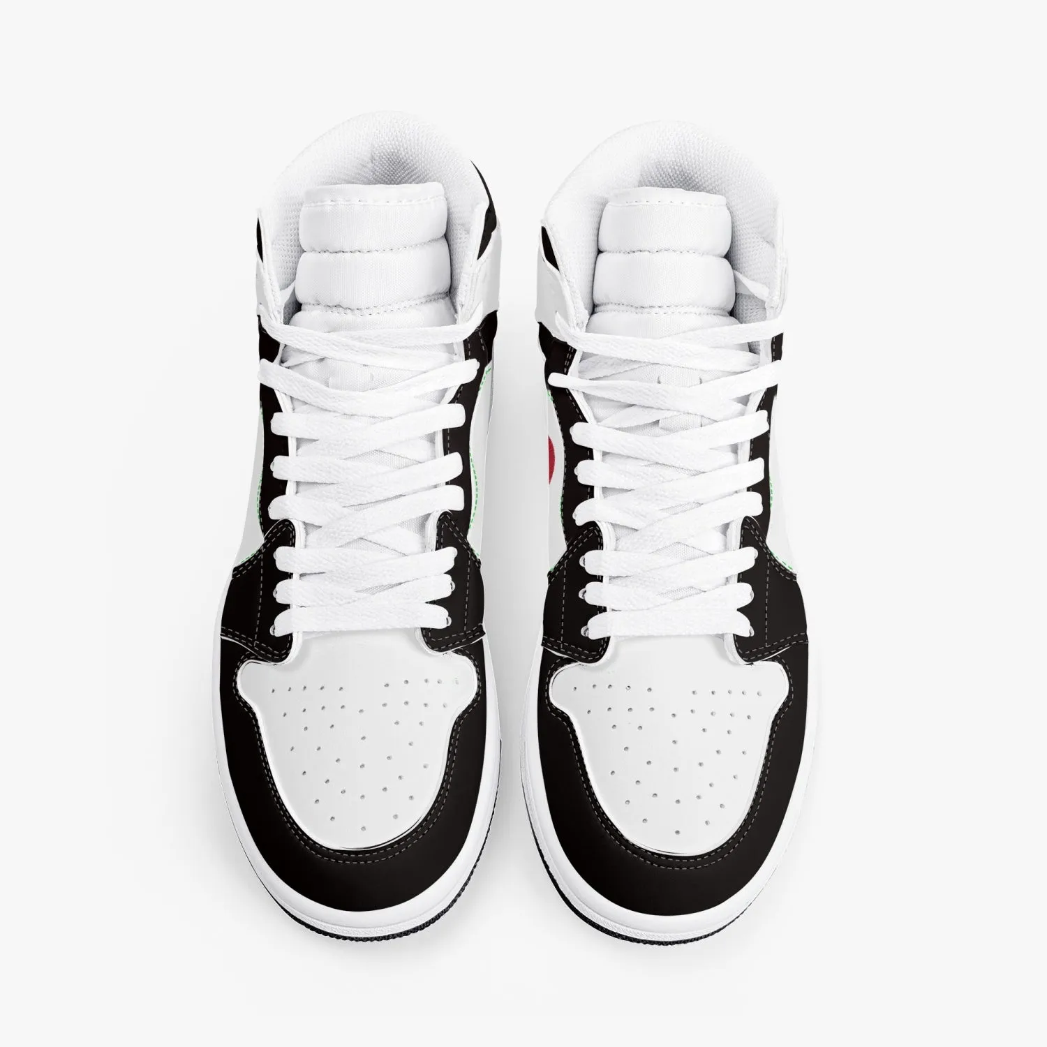 High-Top Leather Sneakers White & Black