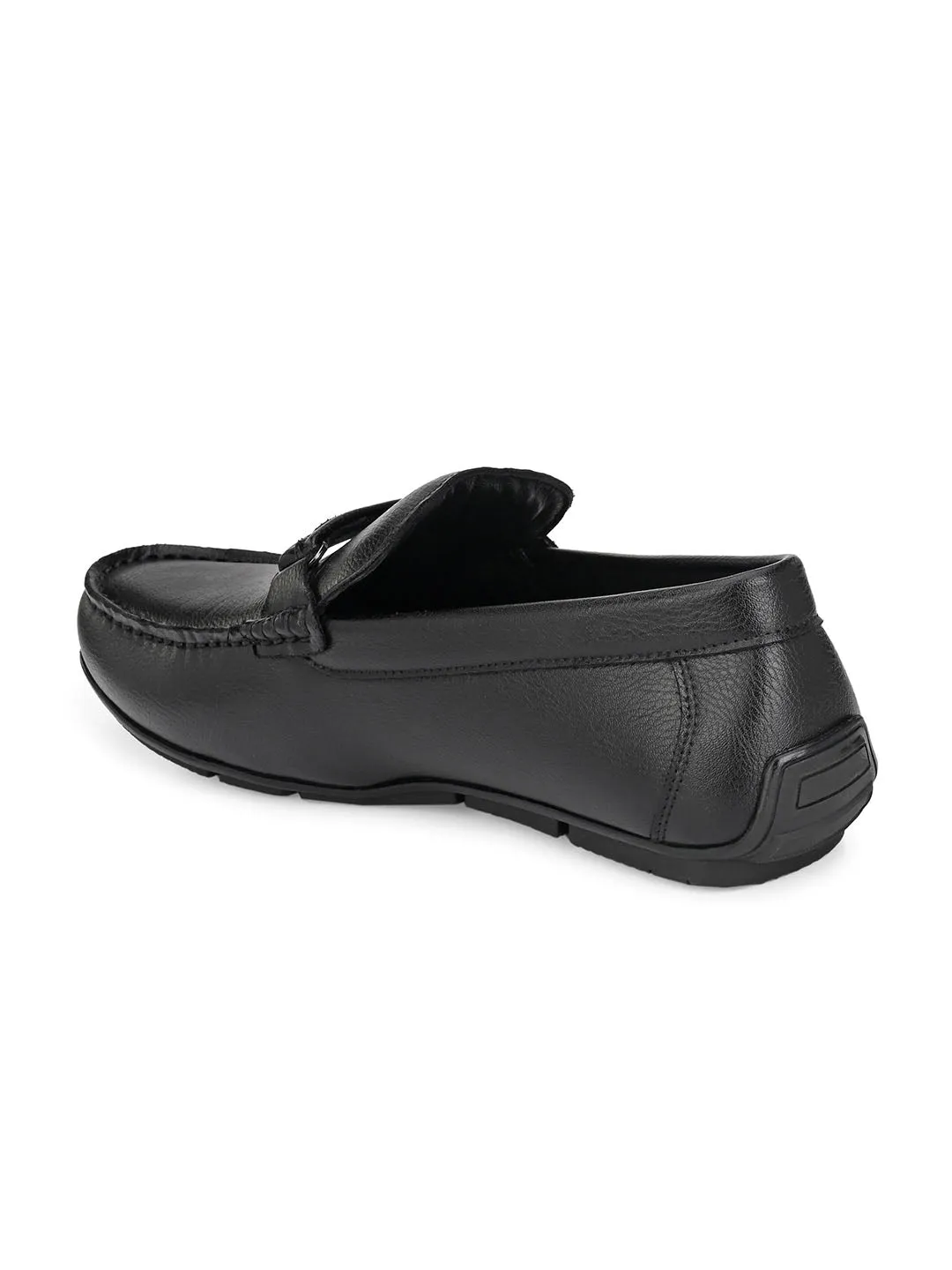 Hitz Men's Black Synthetic Slip-On Loafer Shoes