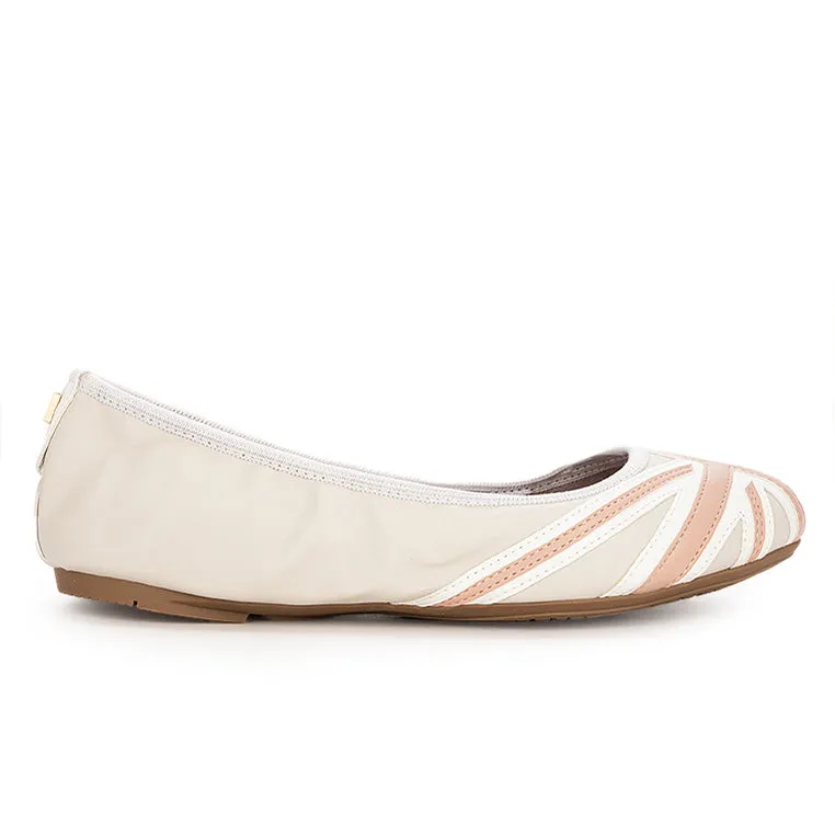 JACQUI Ballet Flat Shoes - Grey/Peach/White