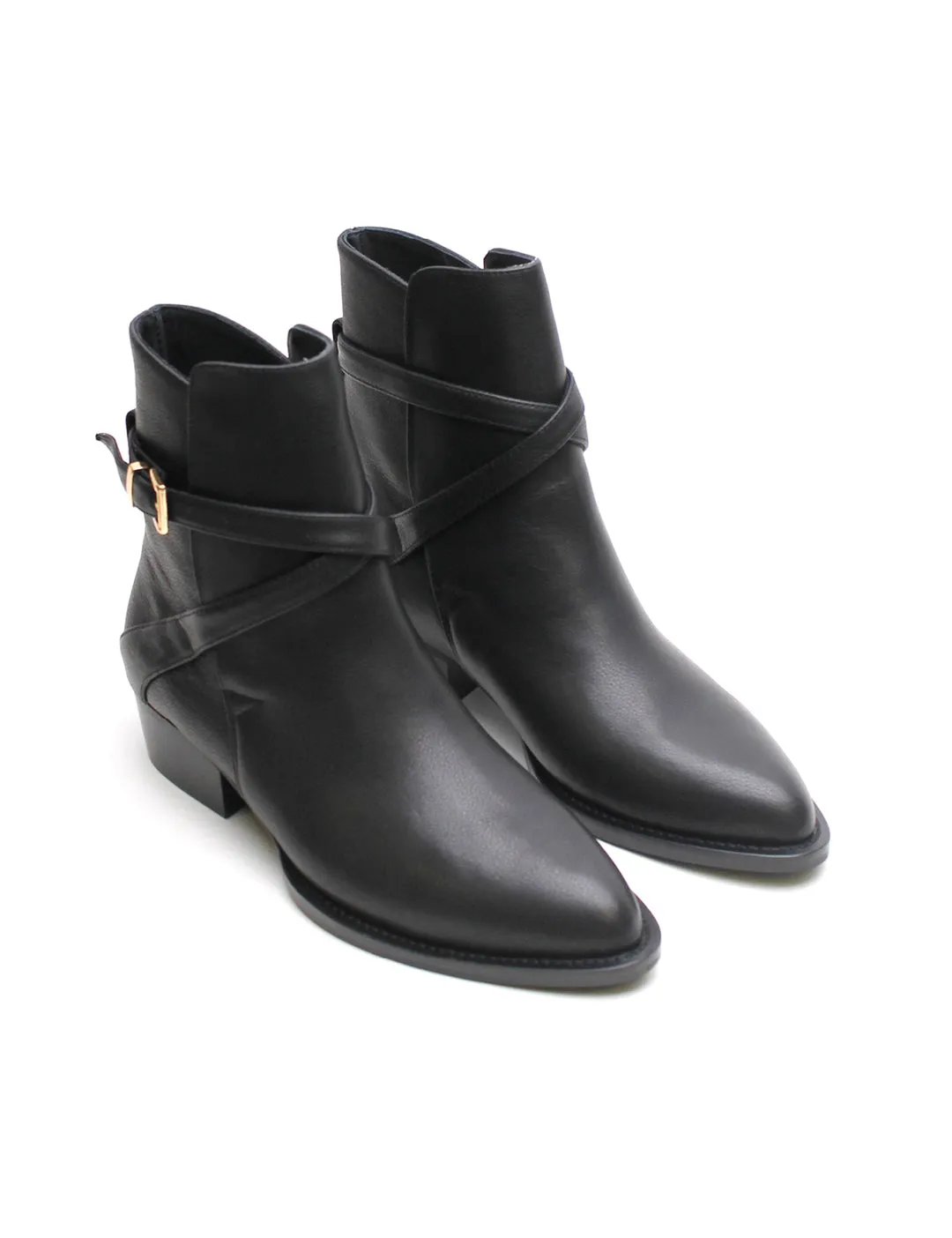 Jess Western Boot - Pebbled Black