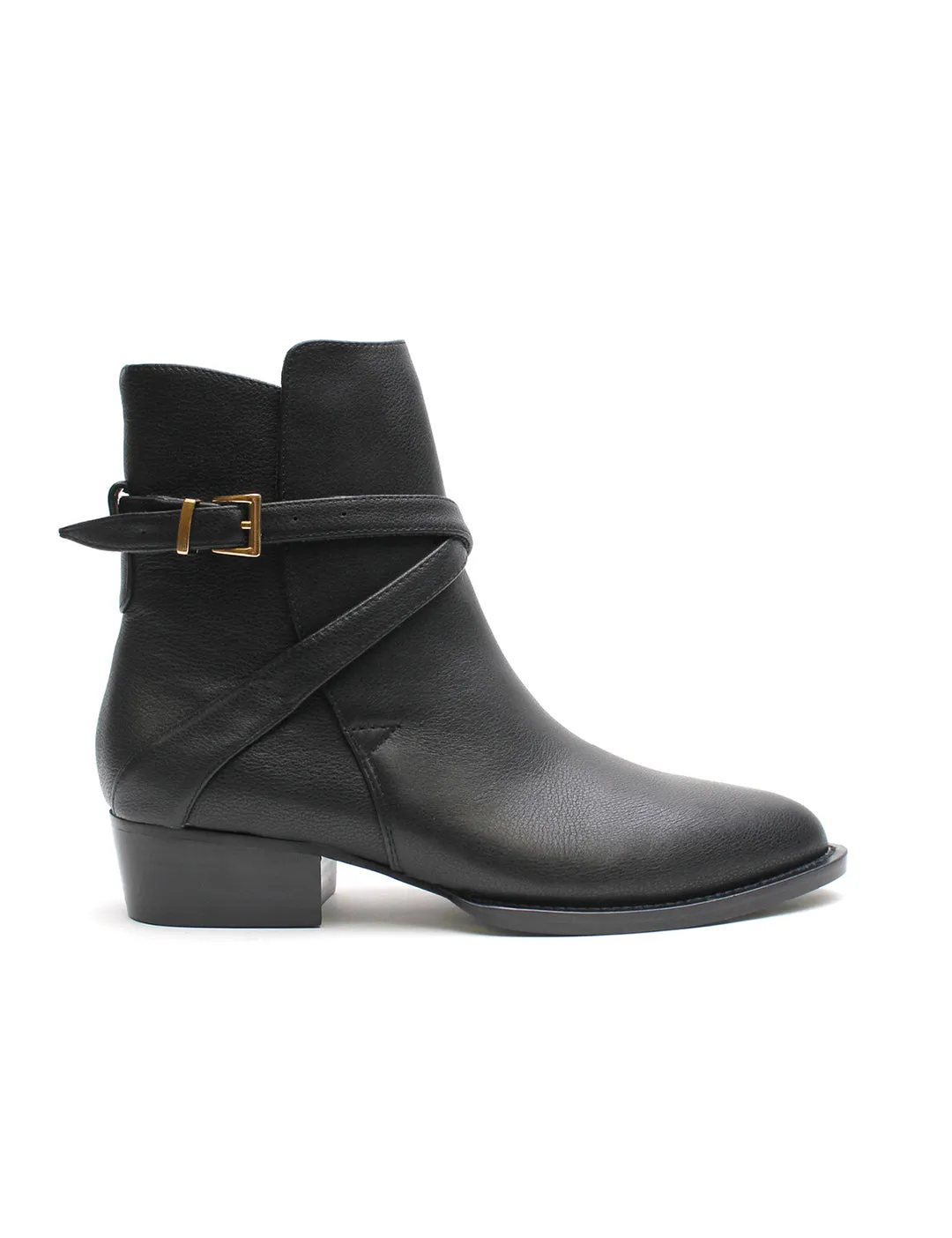 Jess Western Boot - Pebbled Black