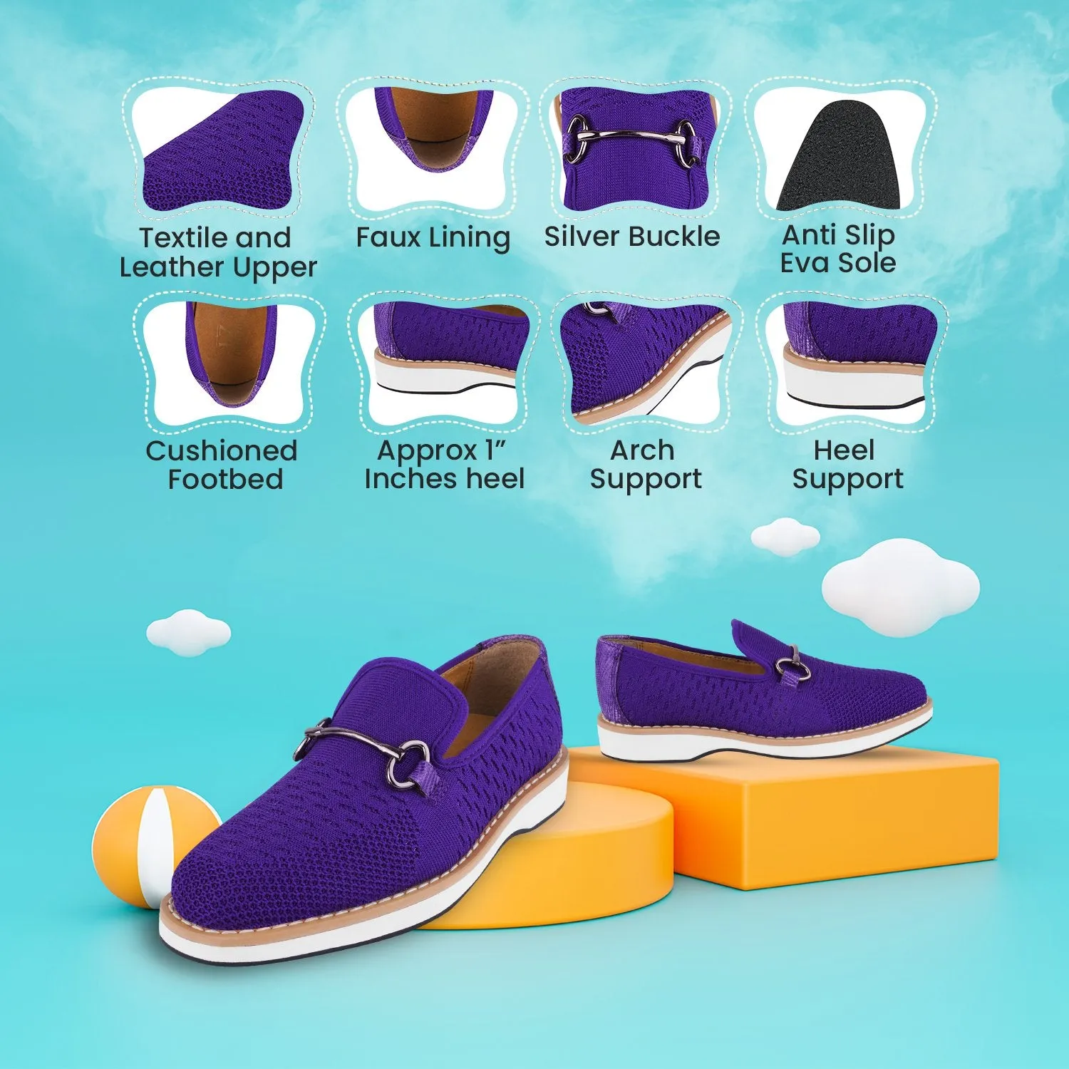 Joyce Textile Eva sole Style with Buckle Loafers for kids