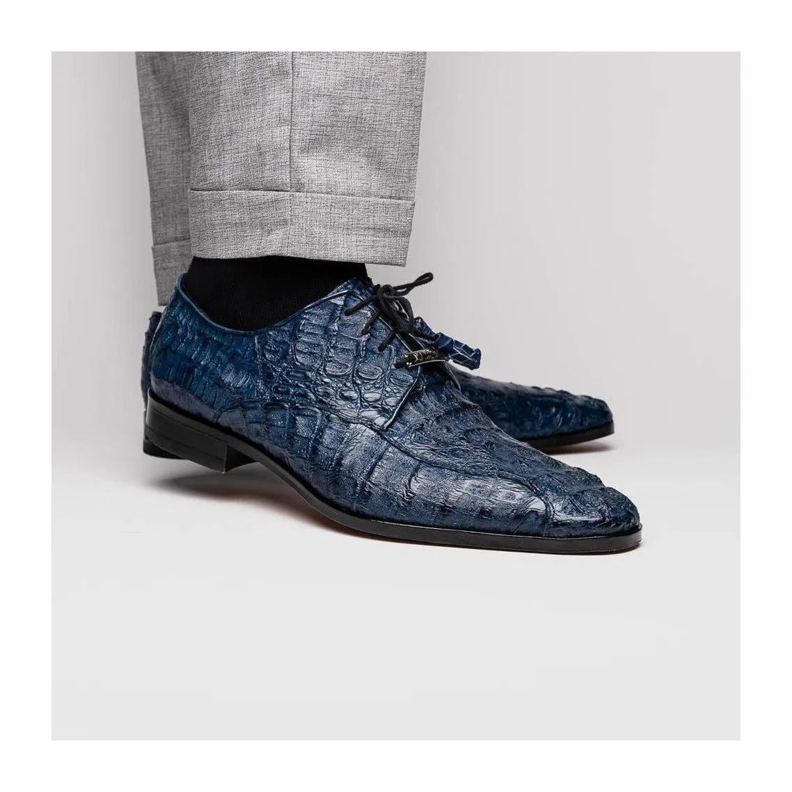 Marco Di Milano Apricena Men's Shoes Genuine Caiman Crocodile Dress Derby Oxfords (MDM1092)