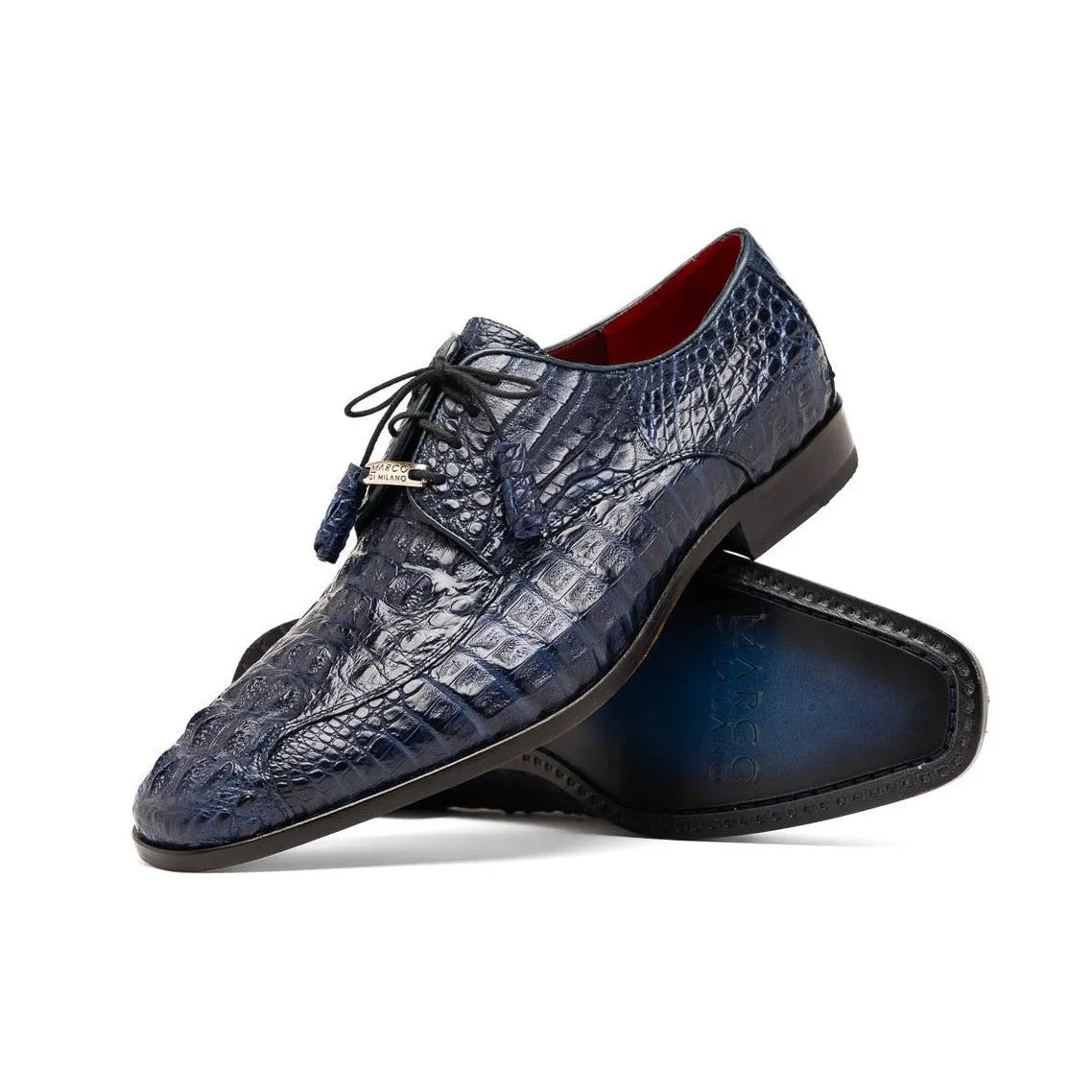 Marco Di Milano Apricena Men's Shoes Genuine Caiman Crocodile Dress Derby Oxfords (MDM1092)