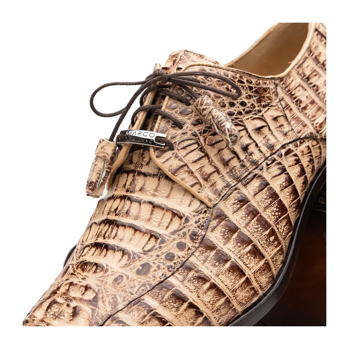 Marco Di Milano Apricena Men's Shoes Genuine Caiman Crocodile Dress Derby Oxfords (MDM1092)