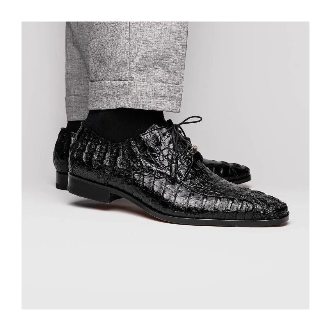 Marco Di Milano Apricena Men's Shoes Genuine Caiman Crocodile Dress Derby Oxfords (MDM1092)