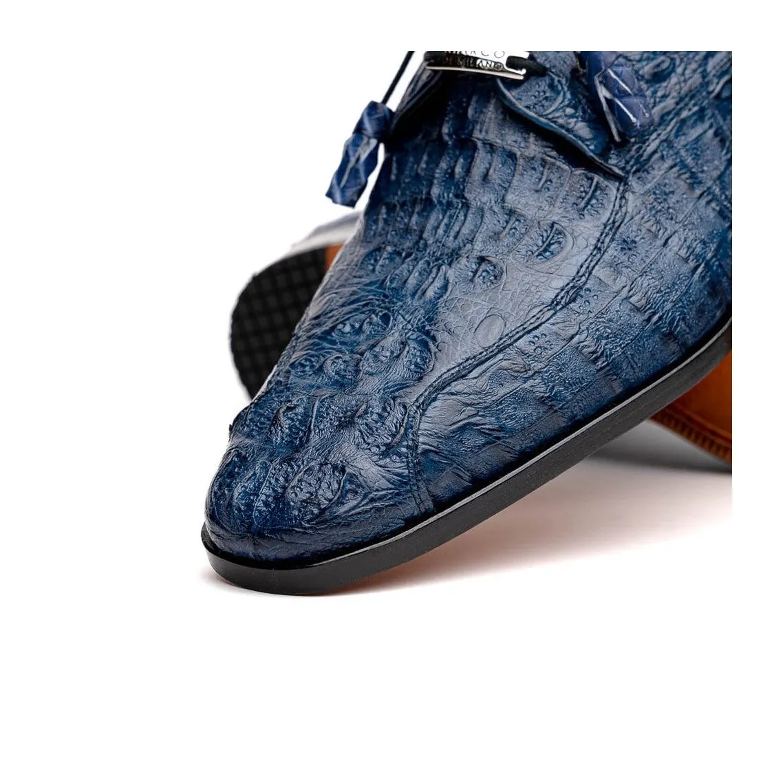 Marco Di Milano Apricena Men's Shoes Genuine Caiman Crocodile Dress Derby Oxfords (MDM1092)