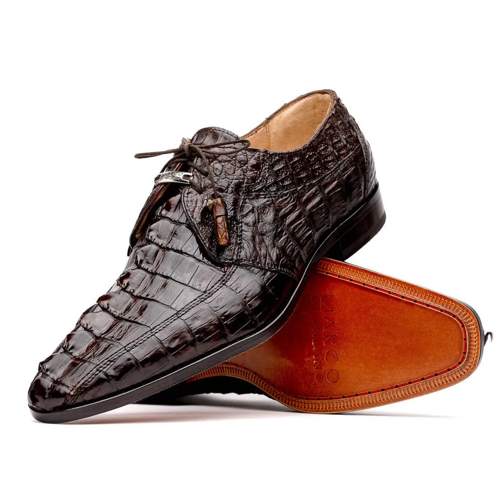 Marco Di Milano Cancun Men's Shoes Exotic Hornback Crocodile Skin Derby Oxfords (MDM1003)