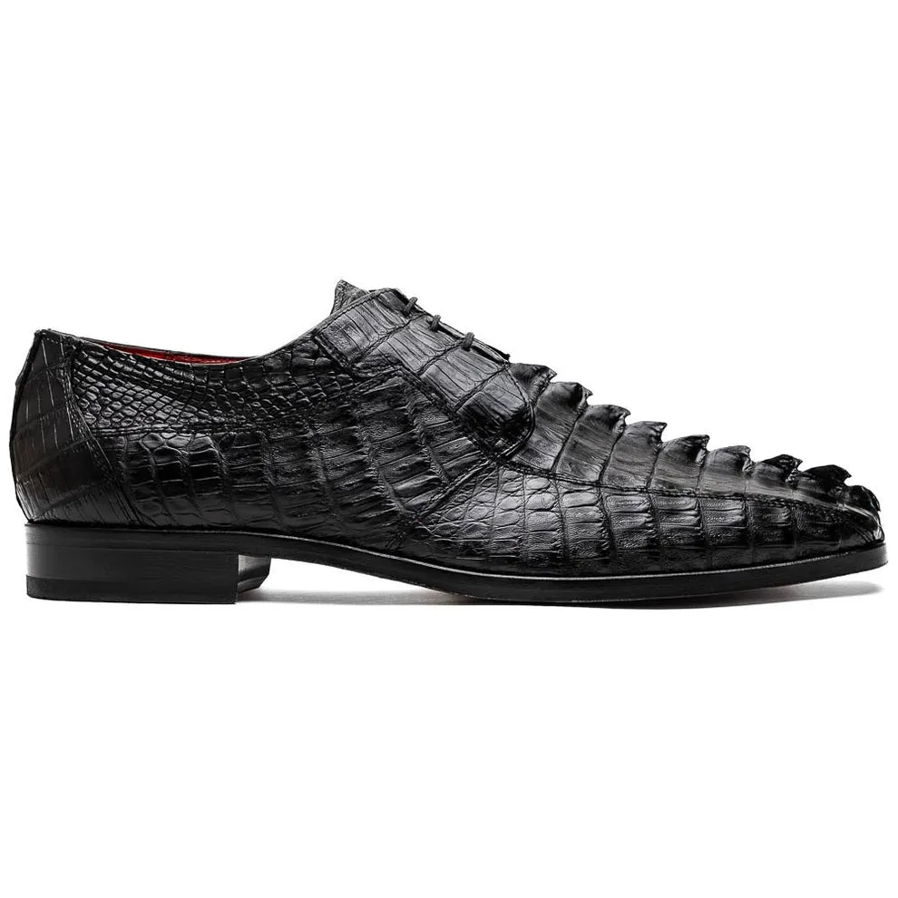 Marco Di Milano Cancun Men's Shoes Exotic Hornback Crocodile Skin Derby Oxfords (MDM1003)