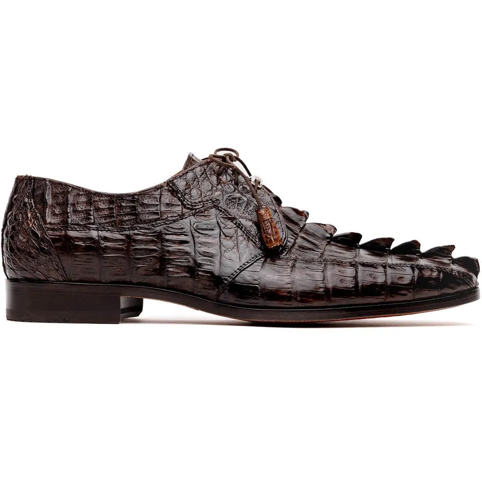 Marco Di Milano Cancun Men's Shoes Exotic Hornback Crocodile Skin Derby Oxfords (MDM1003)